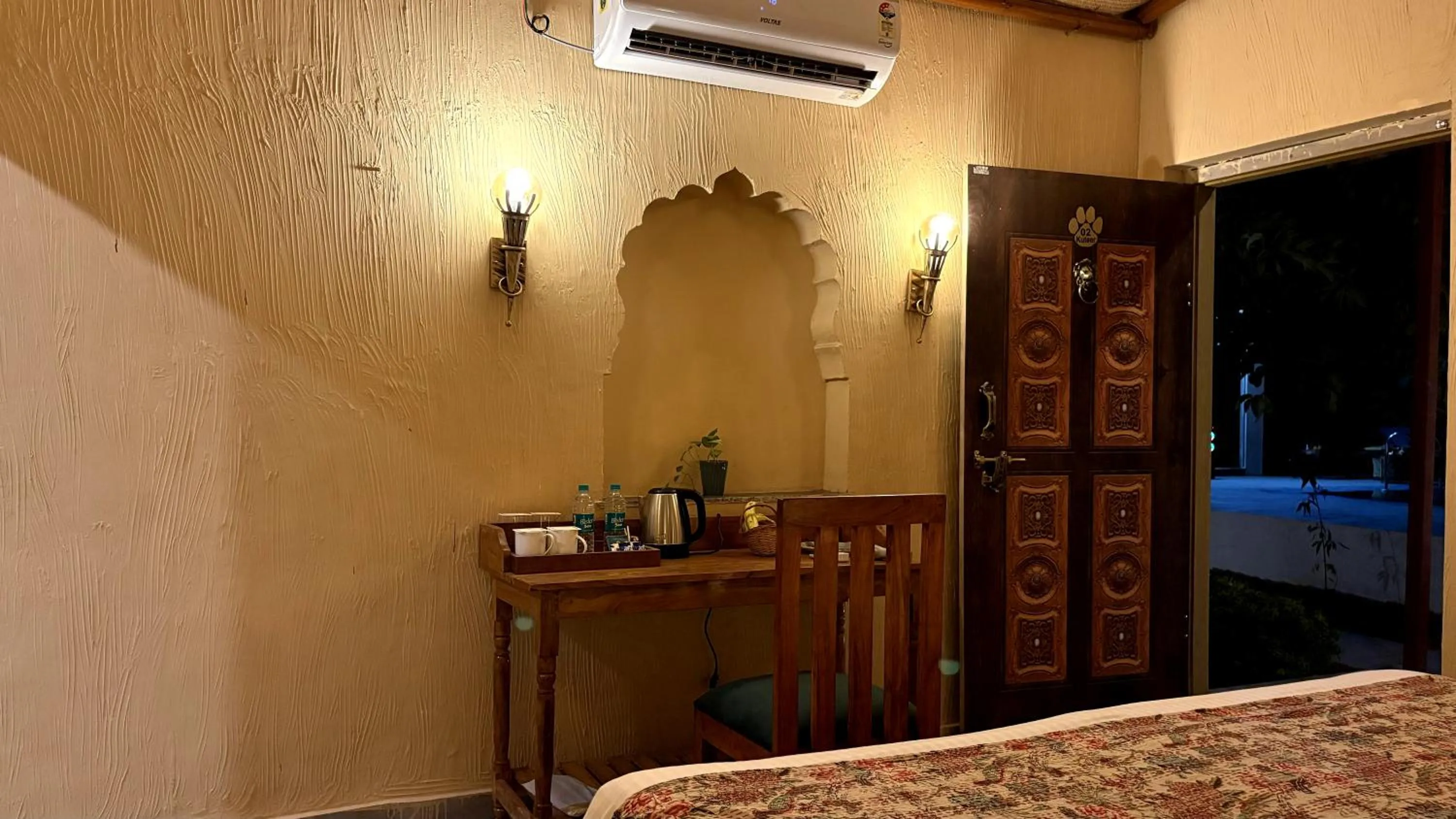 Photo of the whole room, Bed in Paridhi Niwas, Ranthambore- near Tiger Safari Zones 1-5