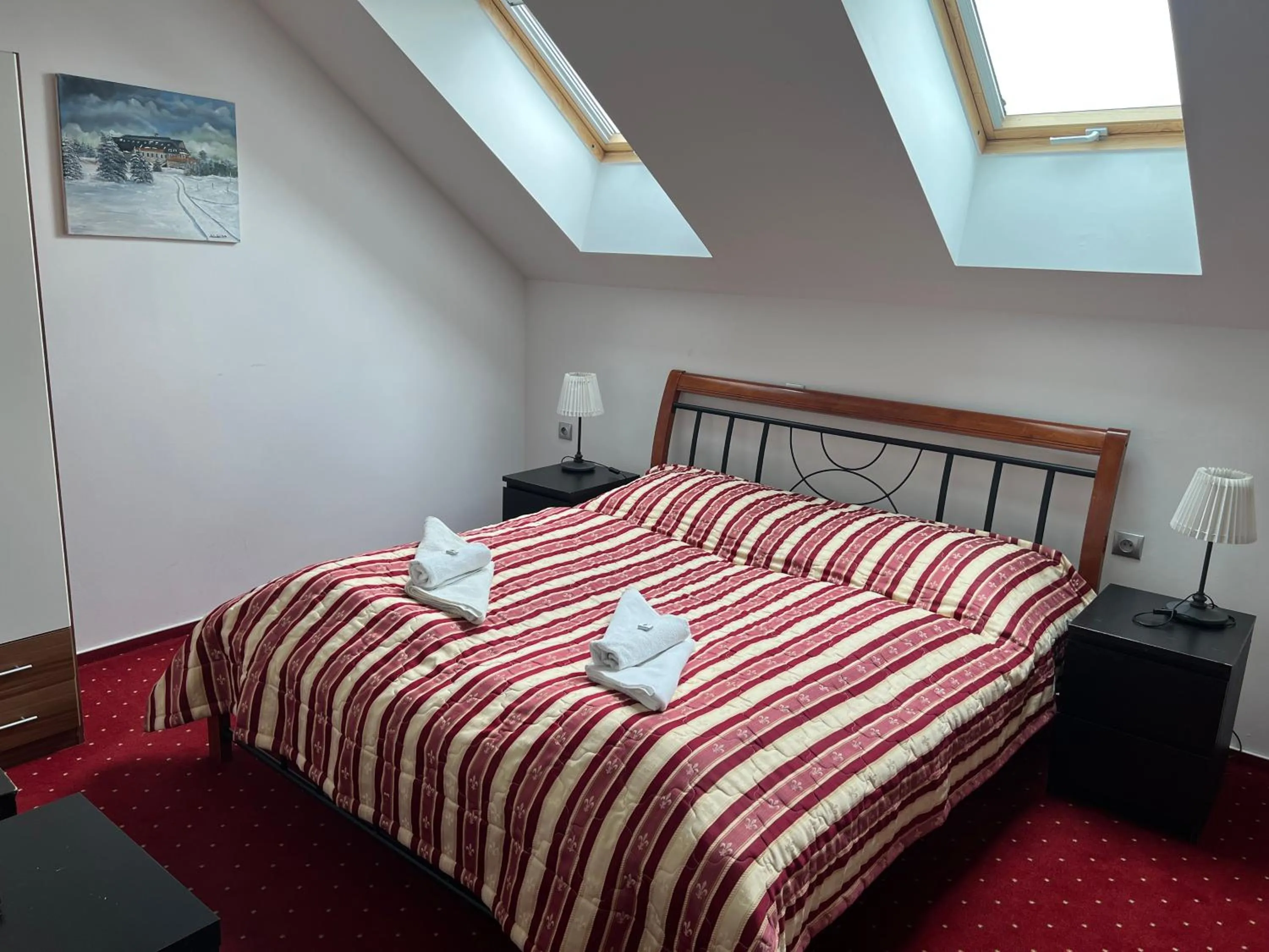 Bed in Hotel Krušnohorský Dvůr