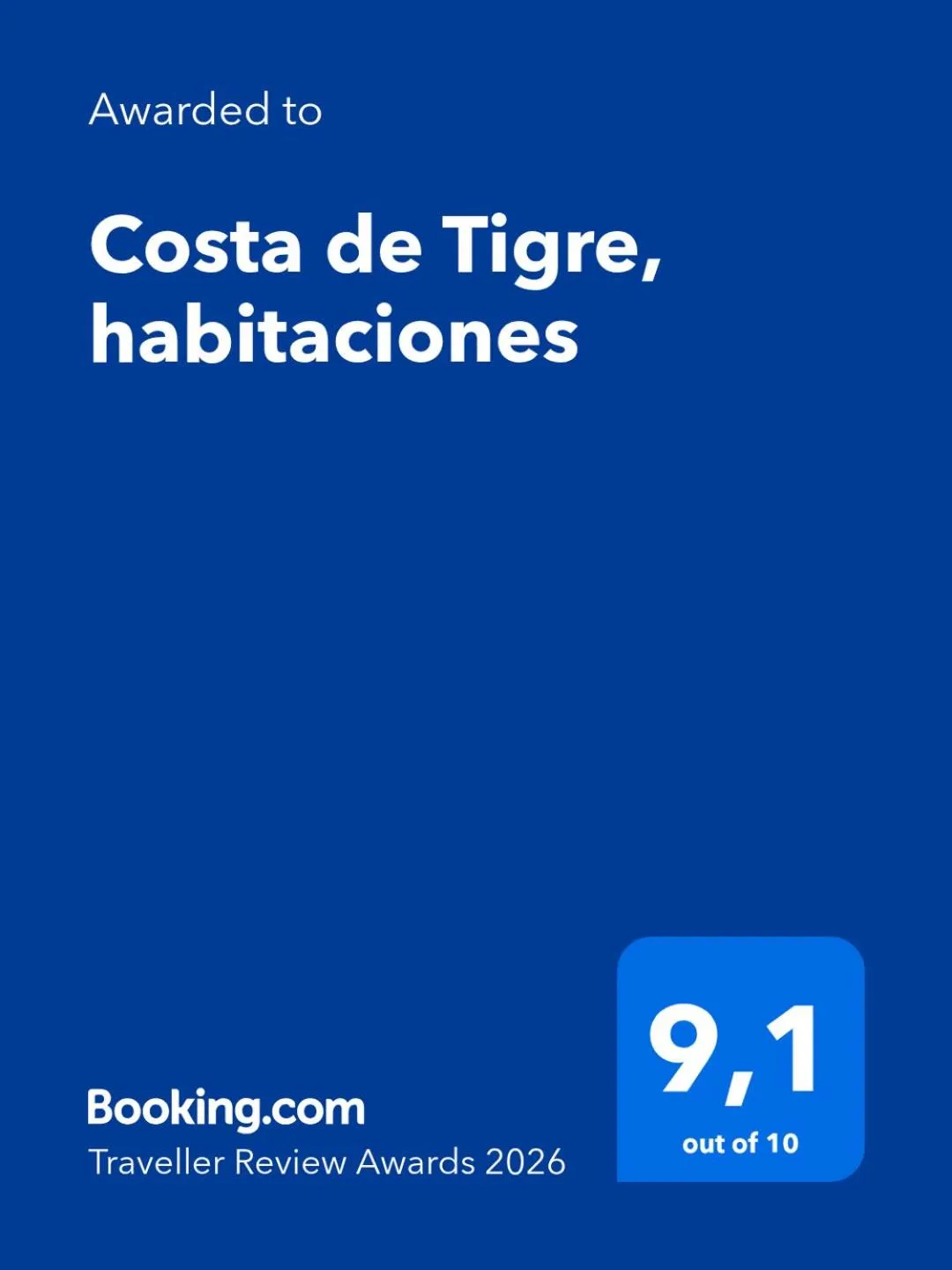 Costa de Tigre, habitaciones