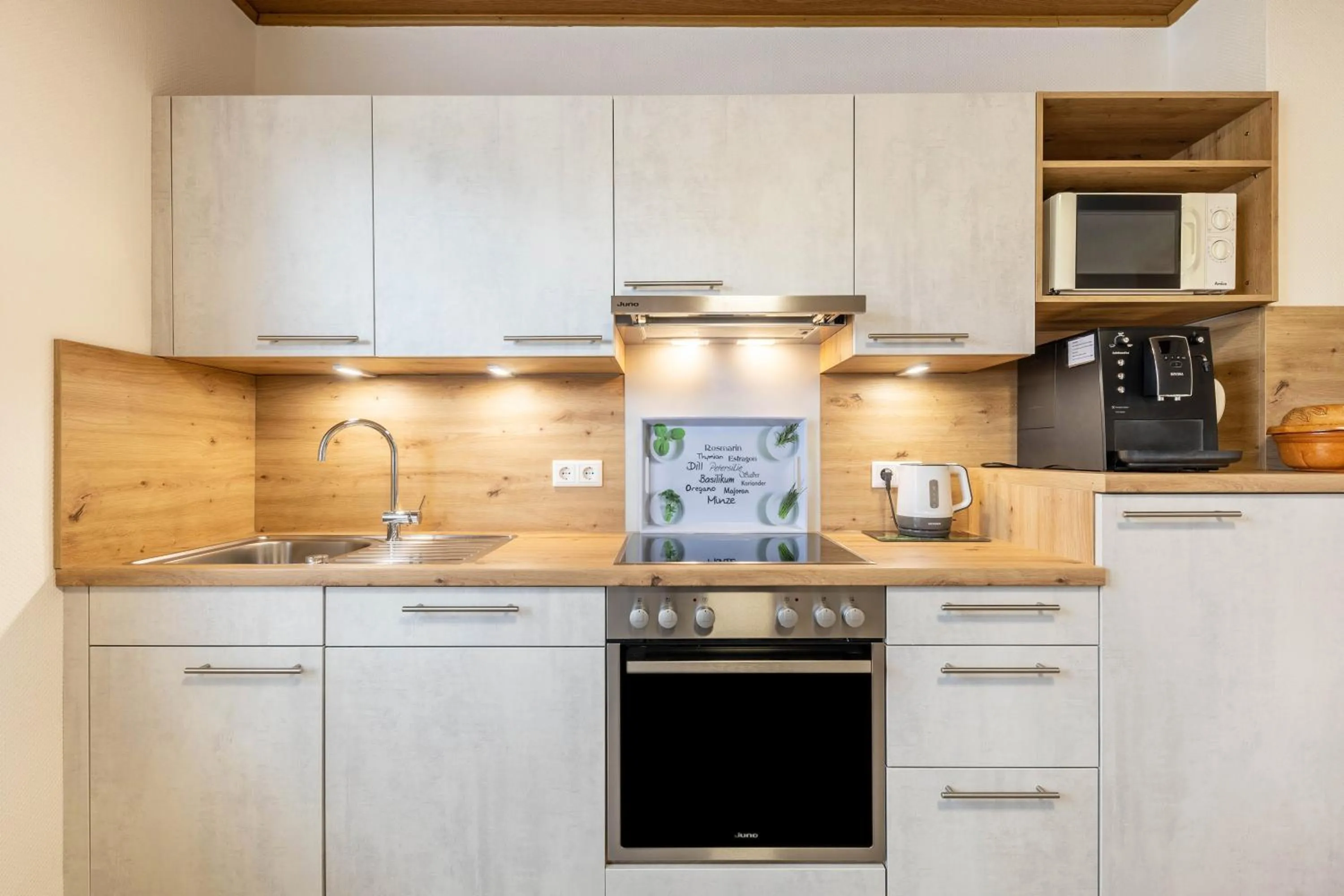 Kitchen or kitchenette in Ferienwohnung Landblick