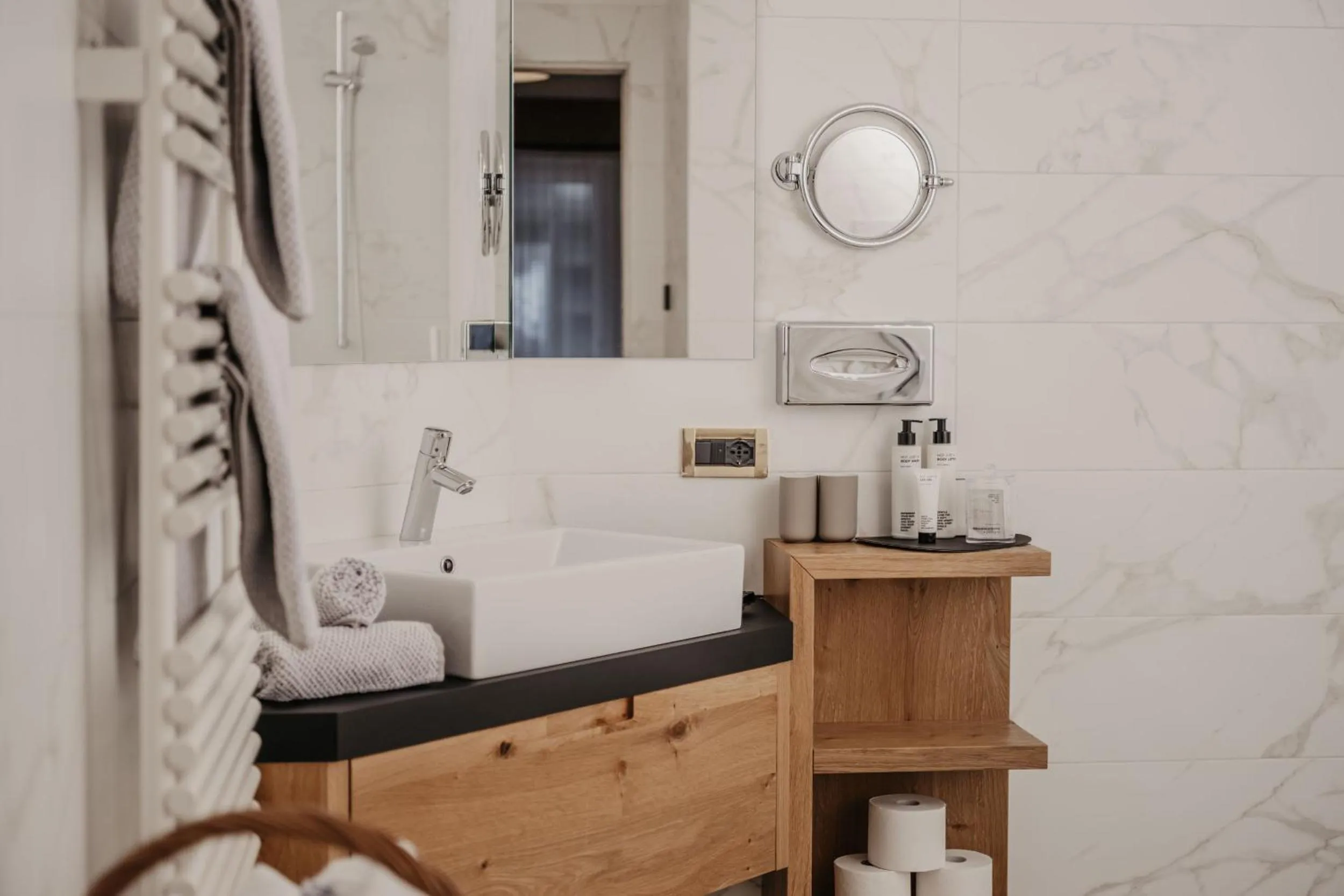 Bathroom, Bed in Freina Mountain Lifestyle Hotel