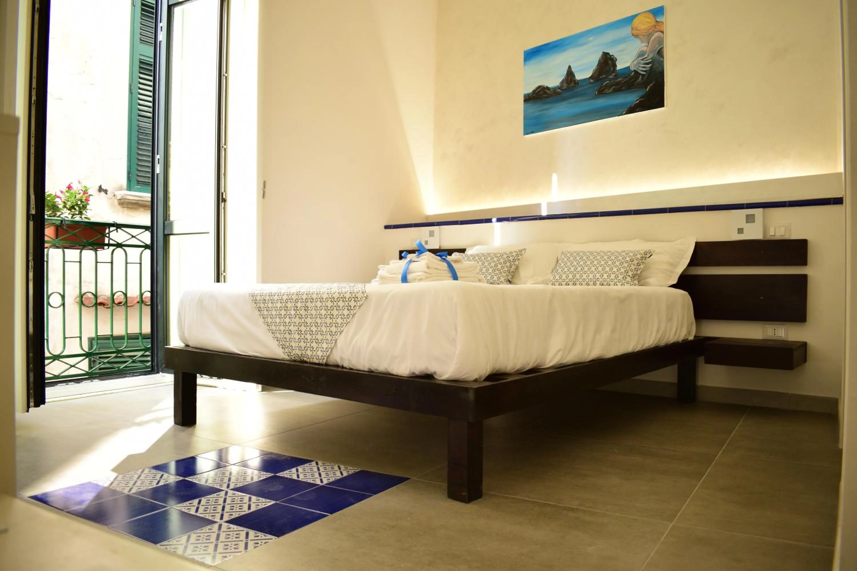 Balcony/Terrace, Bed in B&B Vietri 360