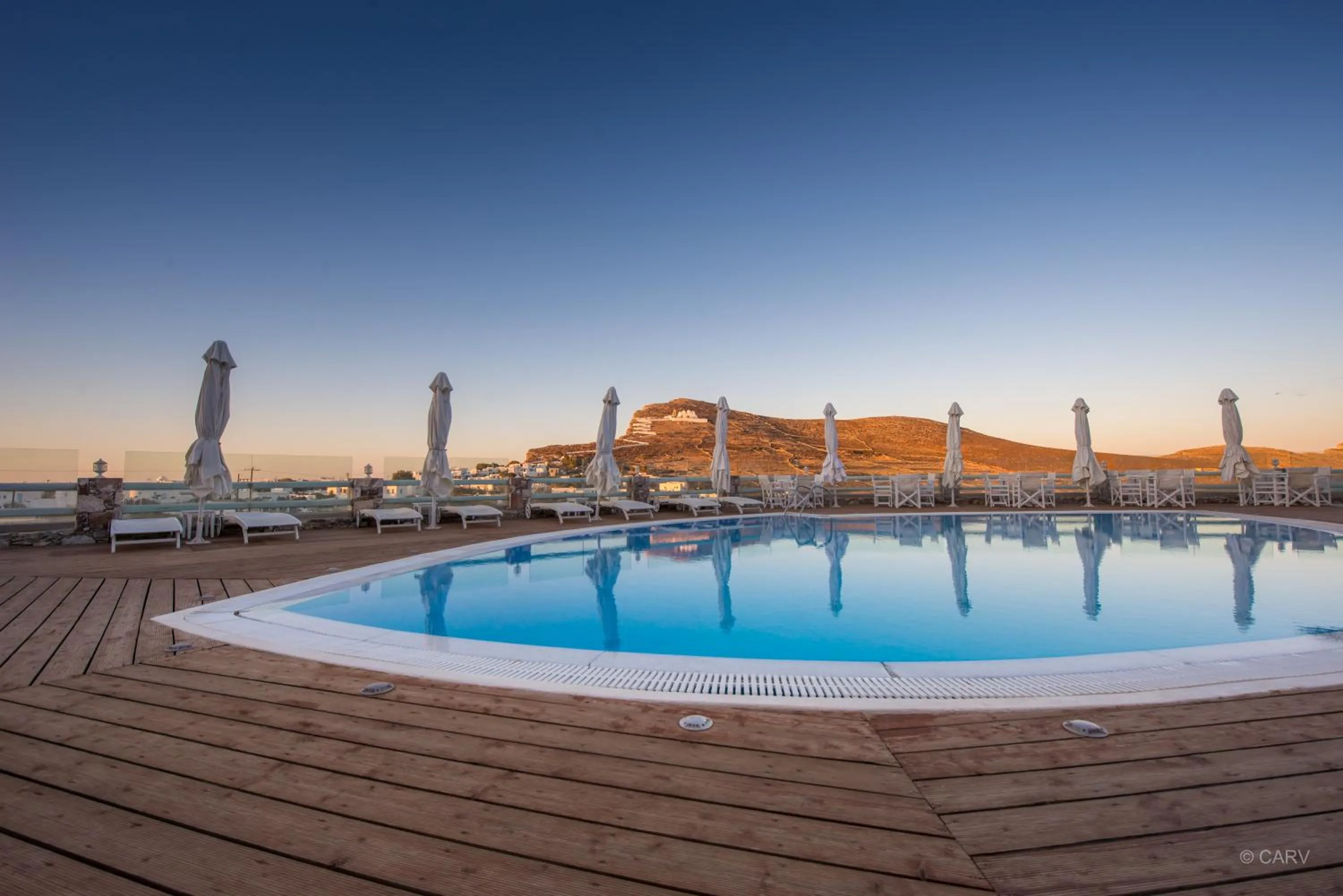 Pool view in Aspalathras White Hotel