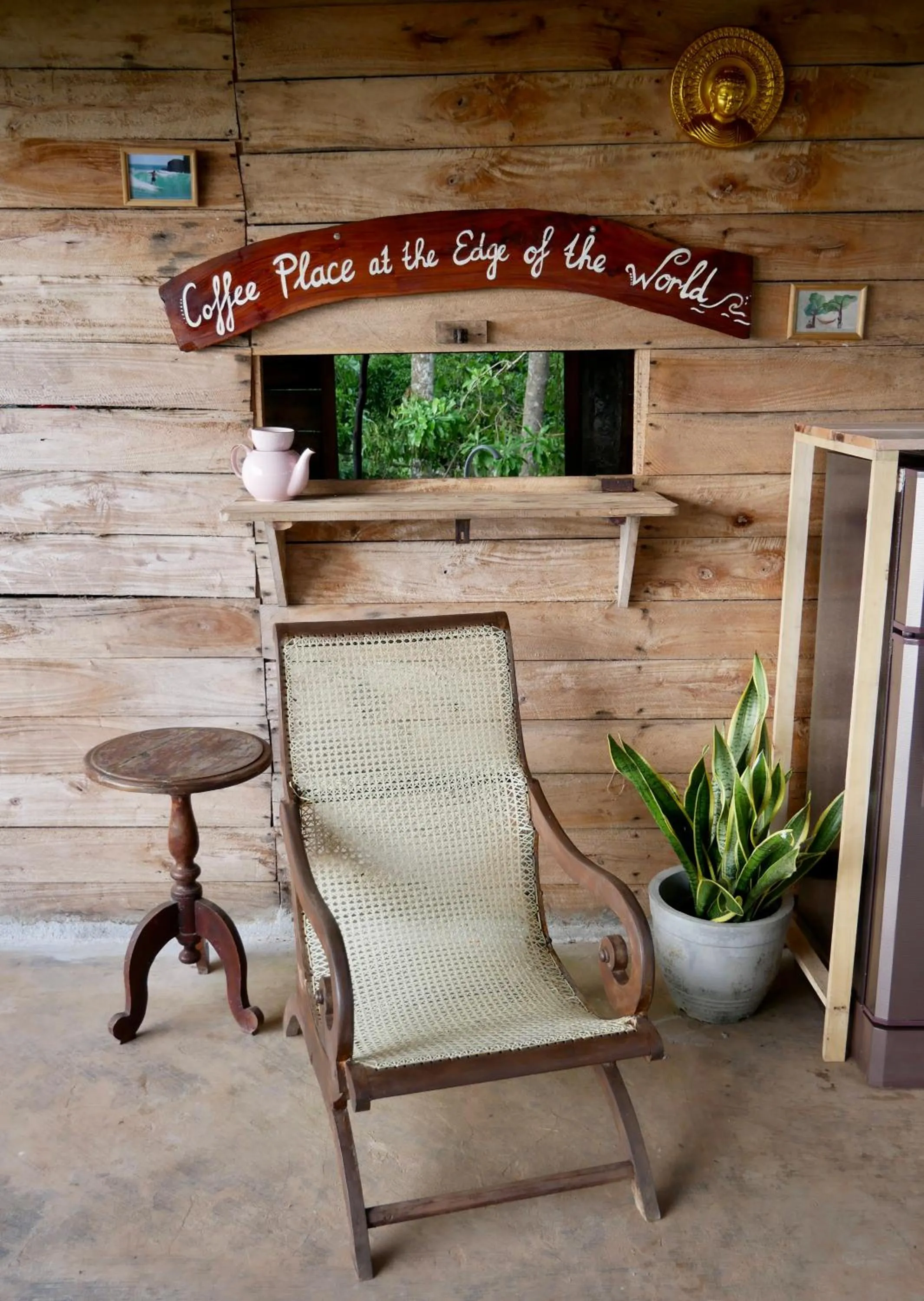 Seating area in Sky Mountain Café with seaview