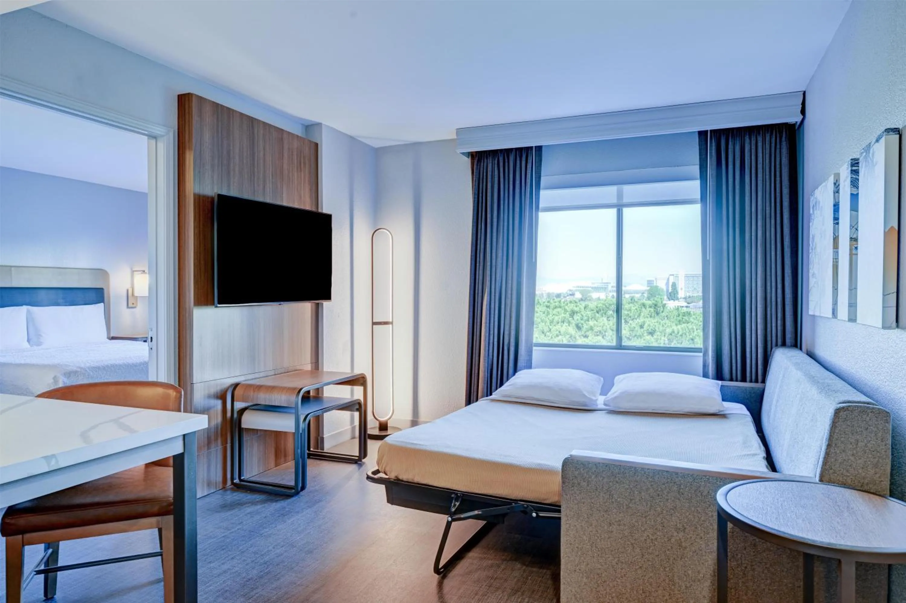 Bed in Homewood Suites by Hilton-Anaheim