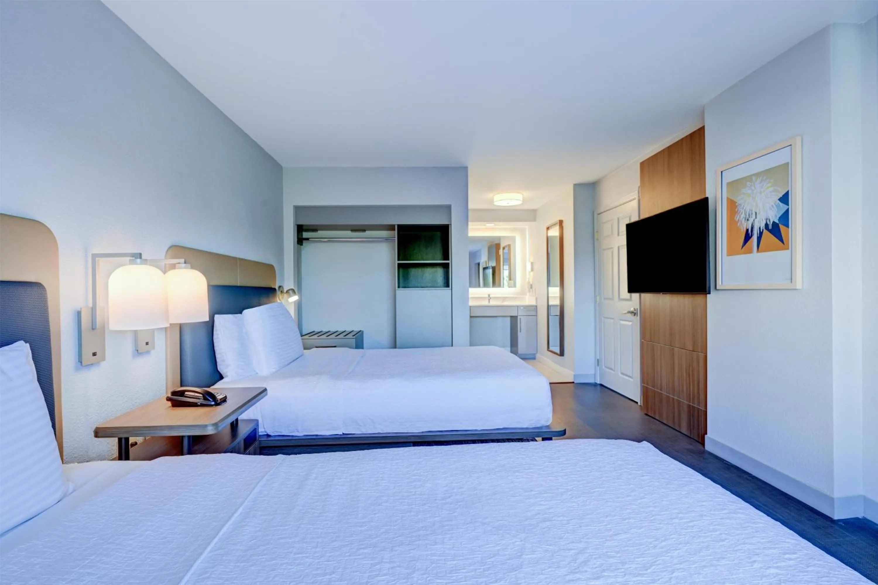 Bed in Homewood Suites by Hilton-Anaheim