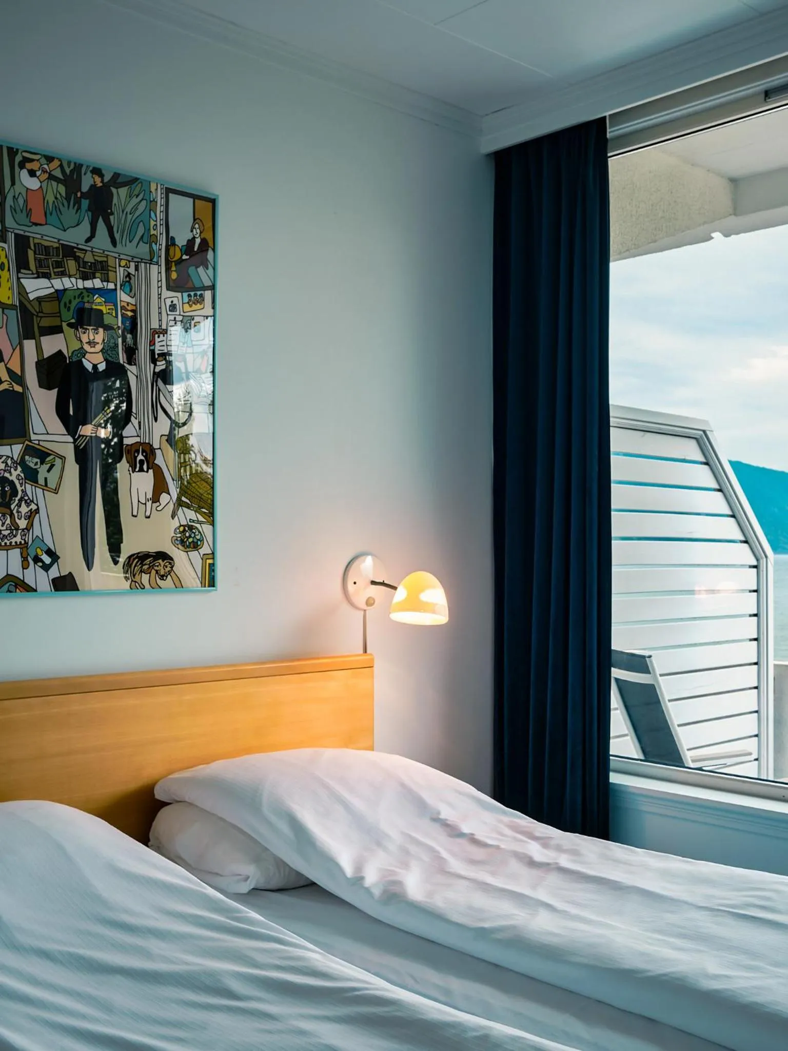 Decorative detail, Bed in Balestrand Hotel