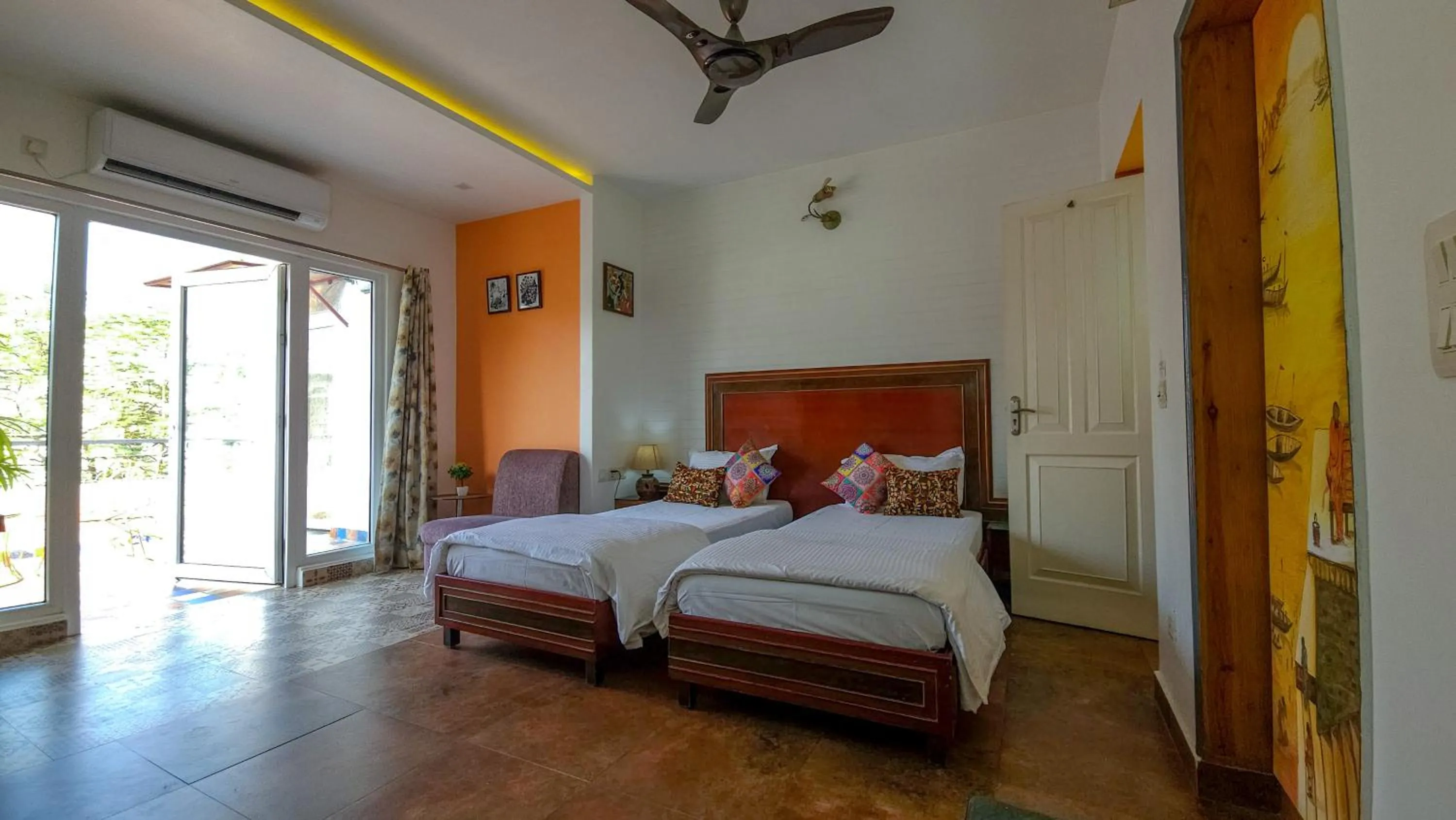 Bed in Prakash Kutir B&B