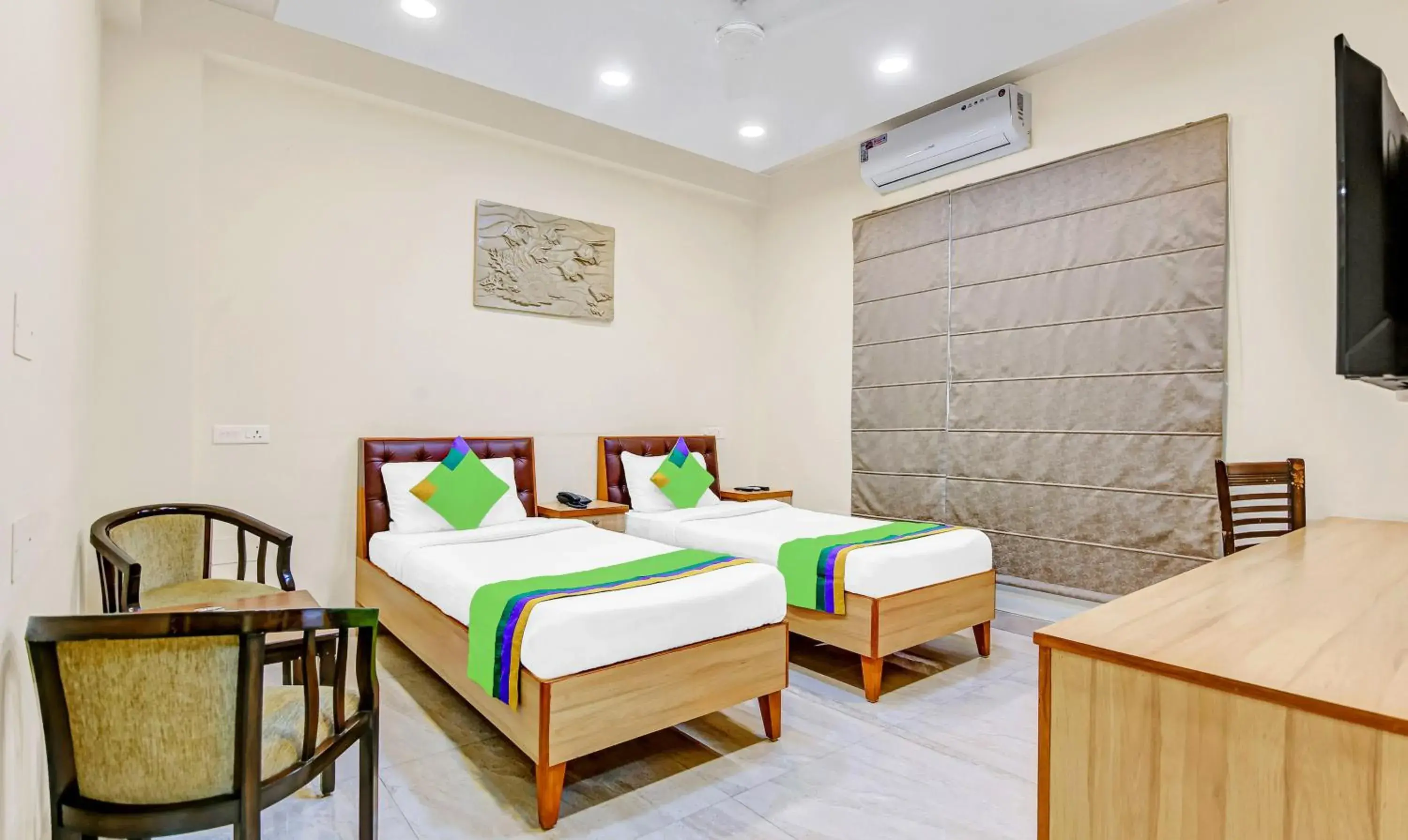 Bedroom, Bed in Treebo Sai Village Gold Souk - Sec 43 Bedroom, Bed in Treebo Sai Village Gold Souk - Sec 43
