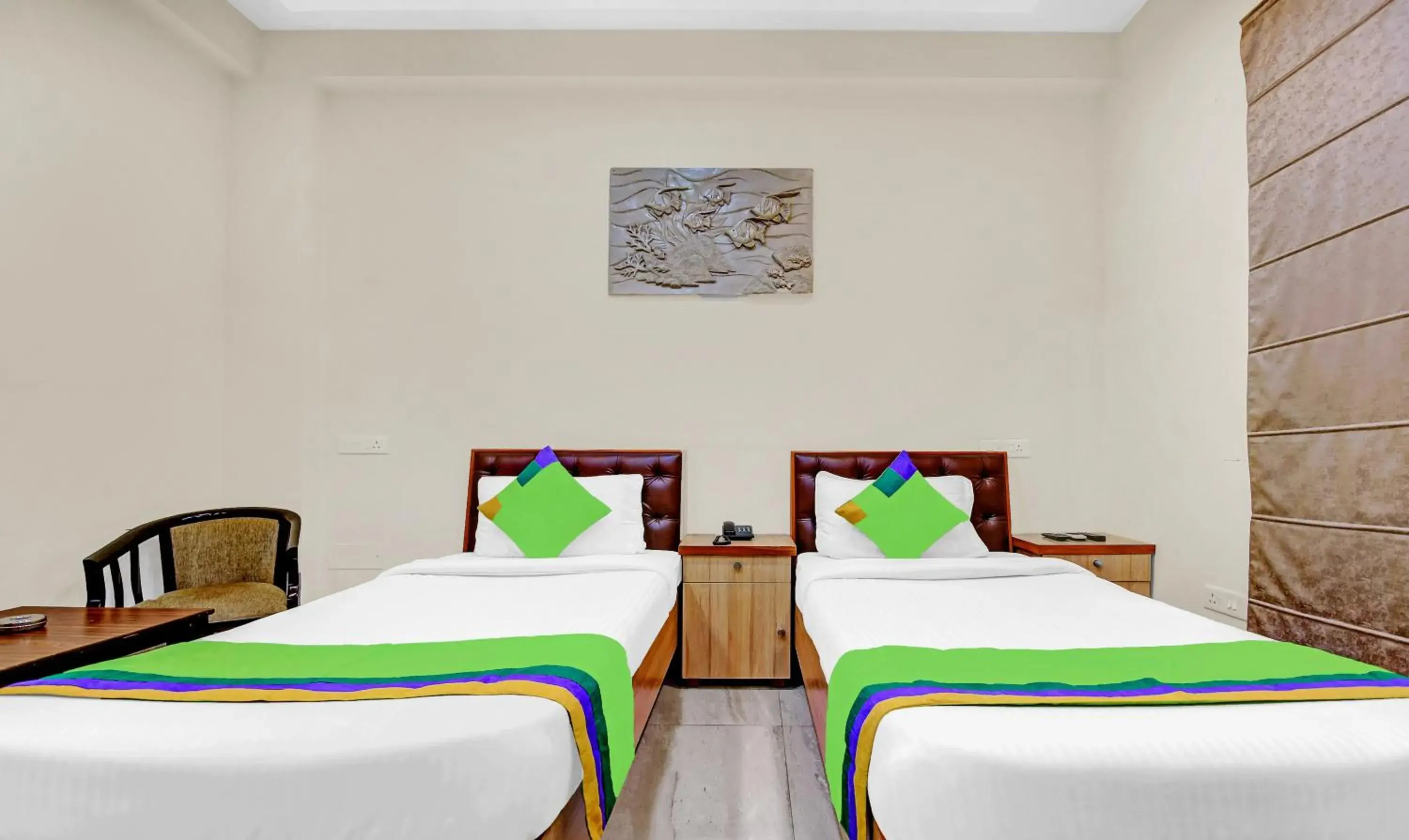 Bedroom, Bed in Treebo Sai Village Gold Souk - Sec 43 Bedroom, Bed in Treebo Sai Village Gold Souk - Sec 43