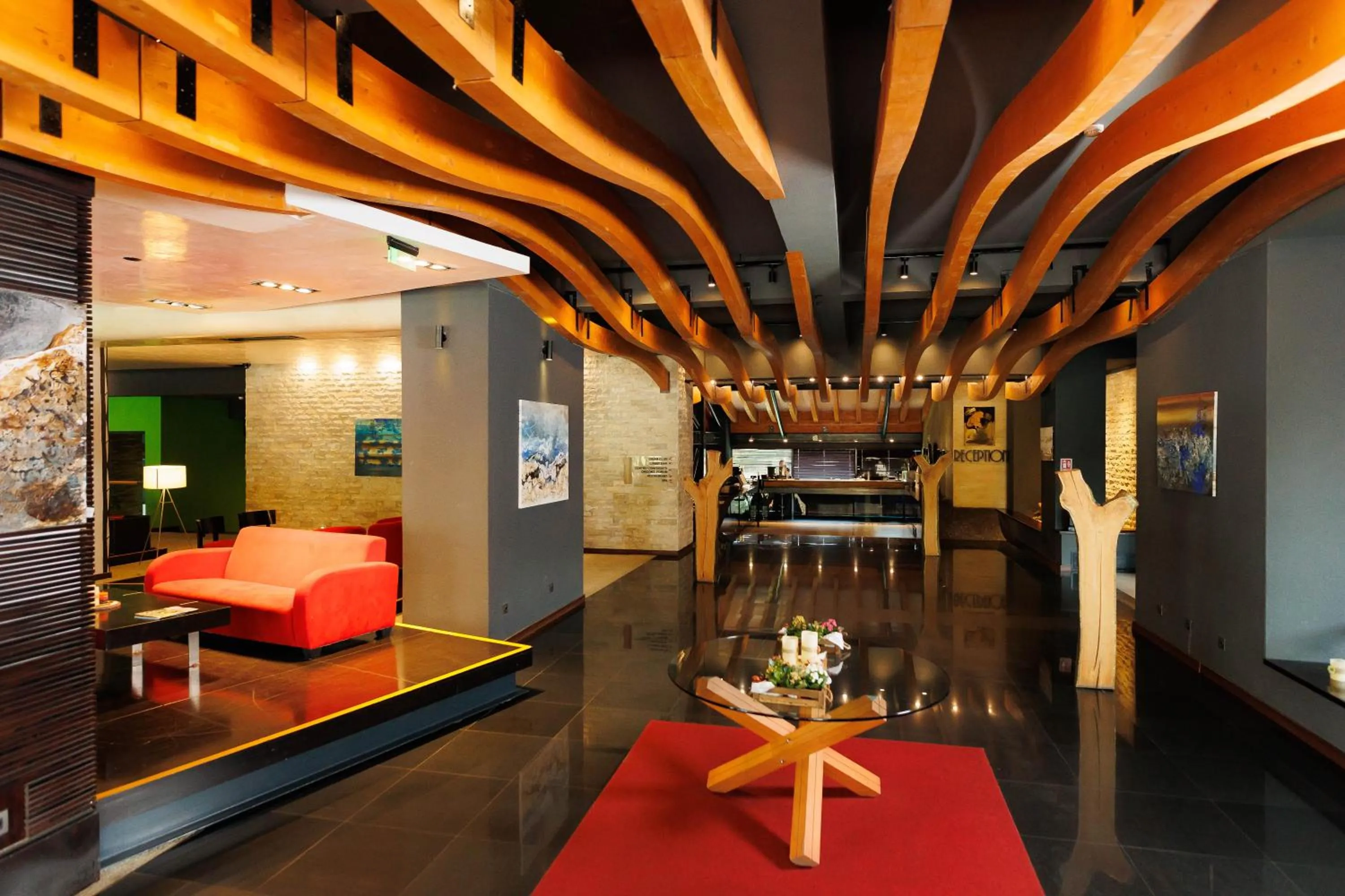 Lobby or reception, Bed in Hotel Orizont