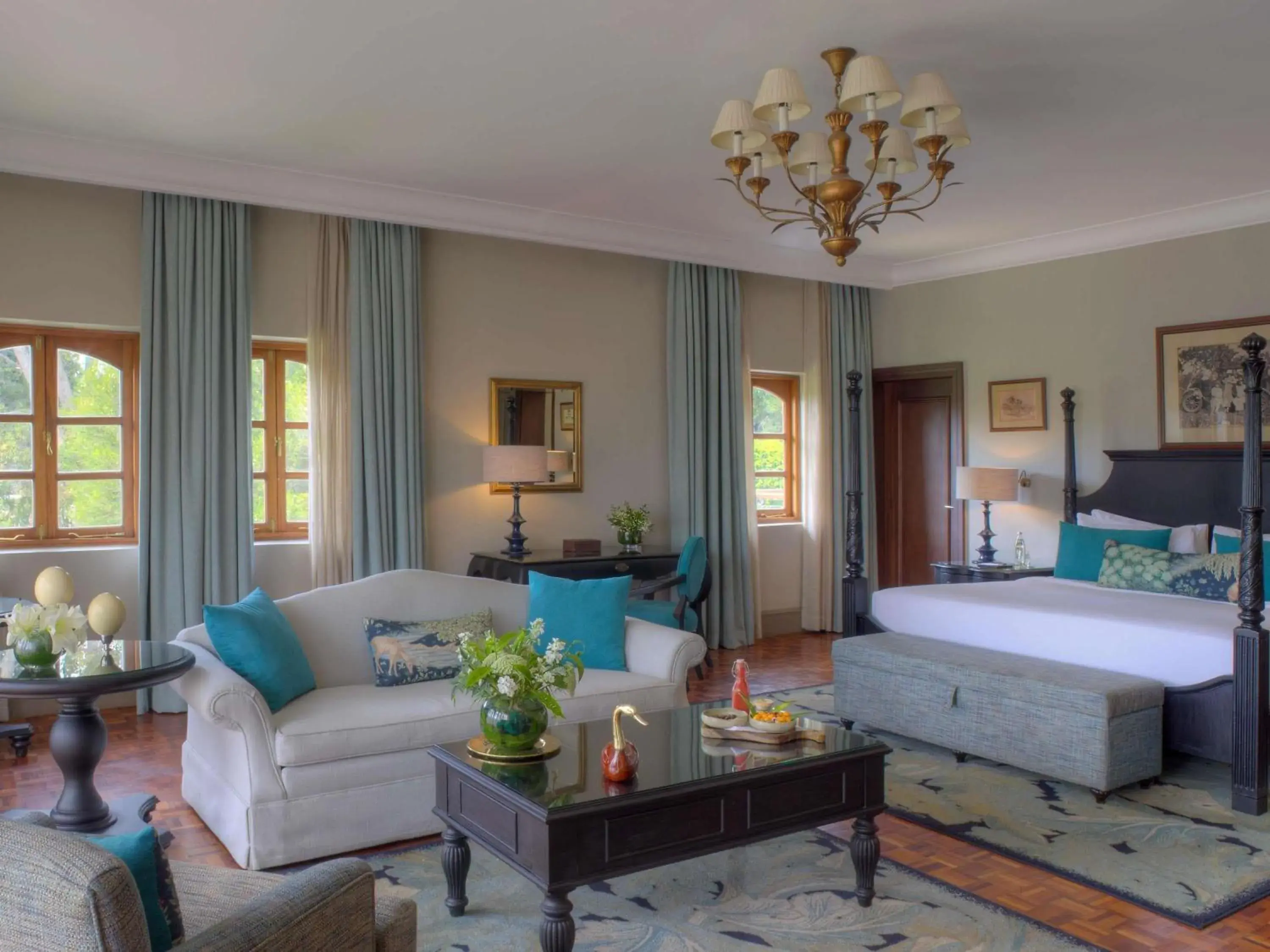 Bedroom, Bed in Fairmont Mount Kenya Safari Club Bedroom, Bed in Fairmont Mount Kenya Safari Club