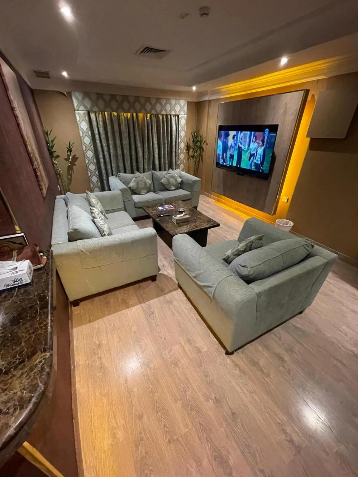 Seating area, Bed in Terrace Furnished Apartments- Fintas1