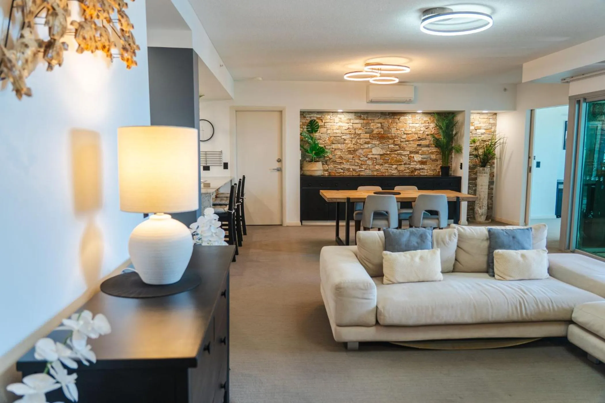 Living room in Proximity Waterfront Apartments