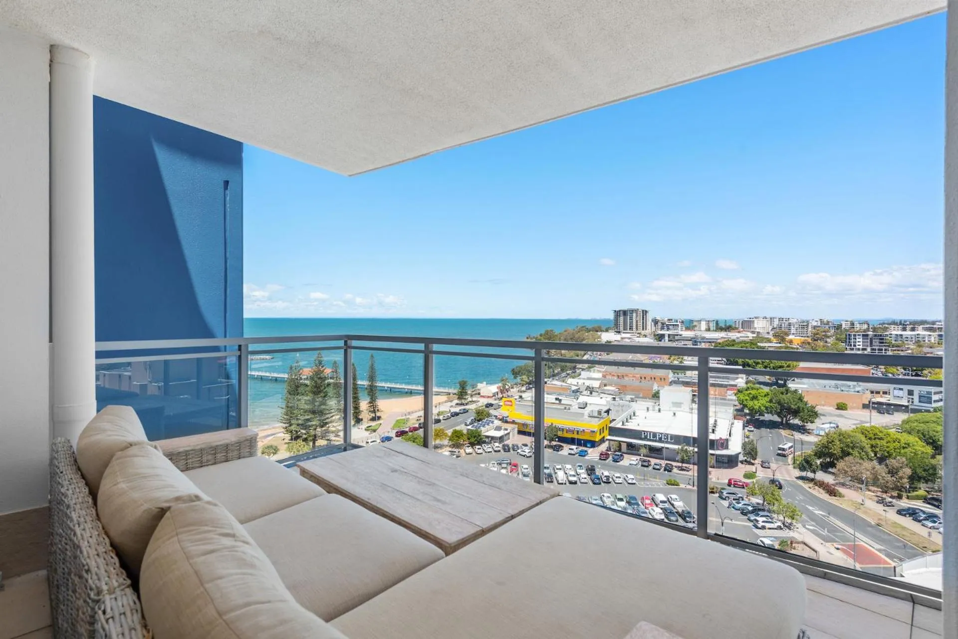 Balcony/Terrace, Bed in Proximity Waterfront Apartments