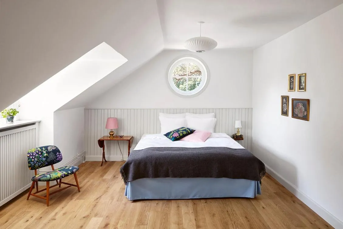 Bed in Hotel Hornbækhus