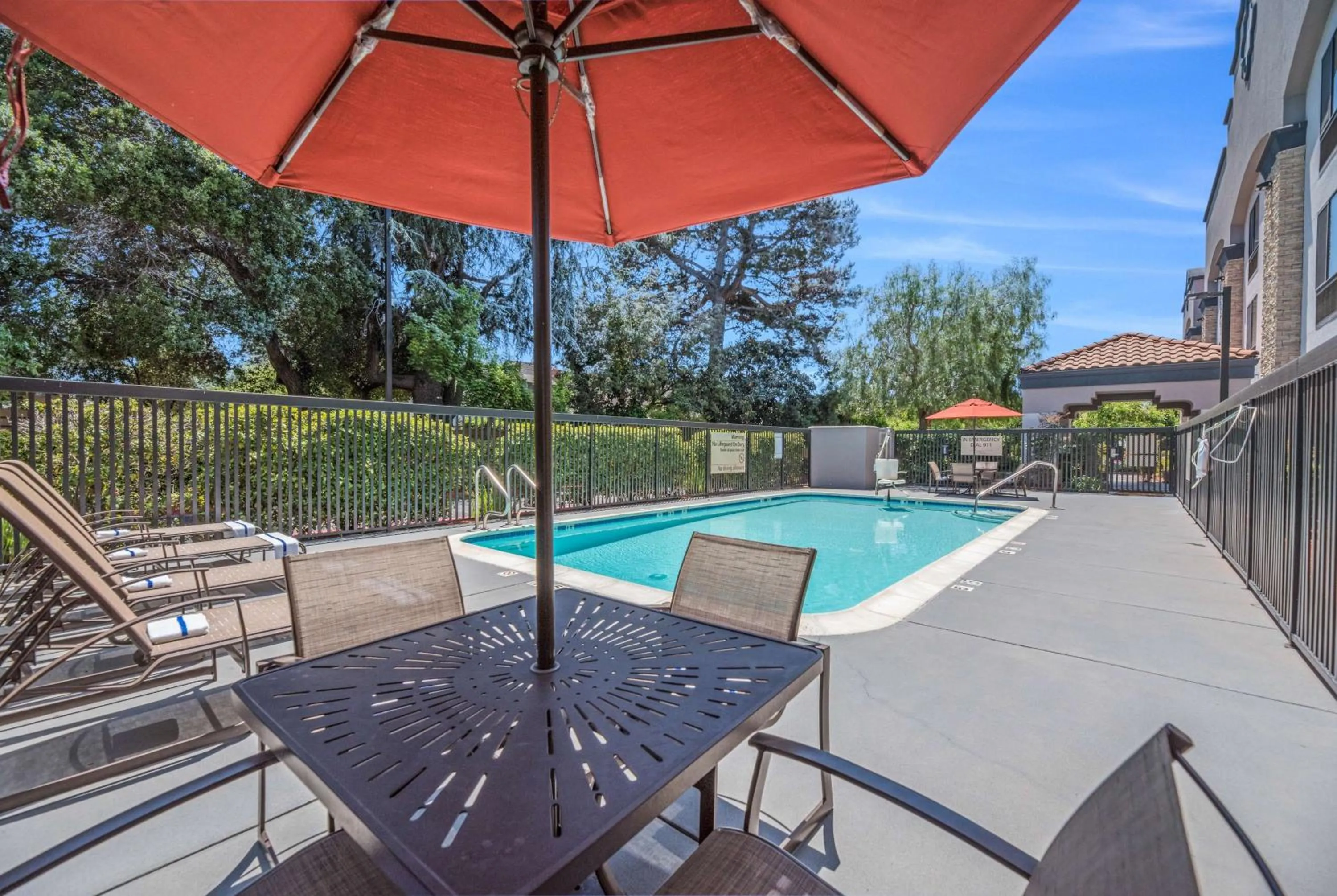 Pool view in Hampton Inn Oakland-Hayward