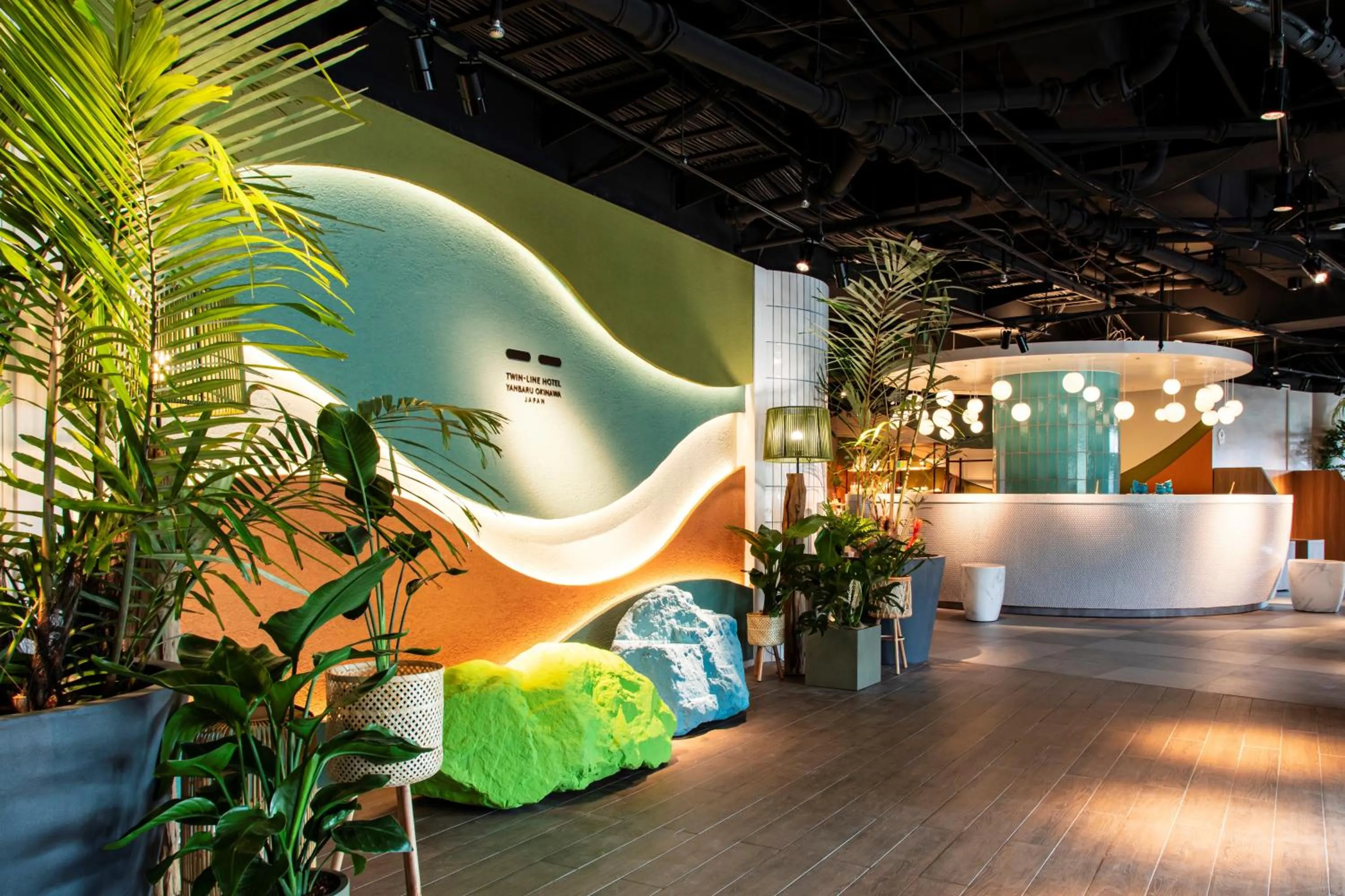 Lobby or reception in TWIN LINE HOTEL YANBARU OKINAWA JAPAN Formerly Okinawa Suncoast Hotel