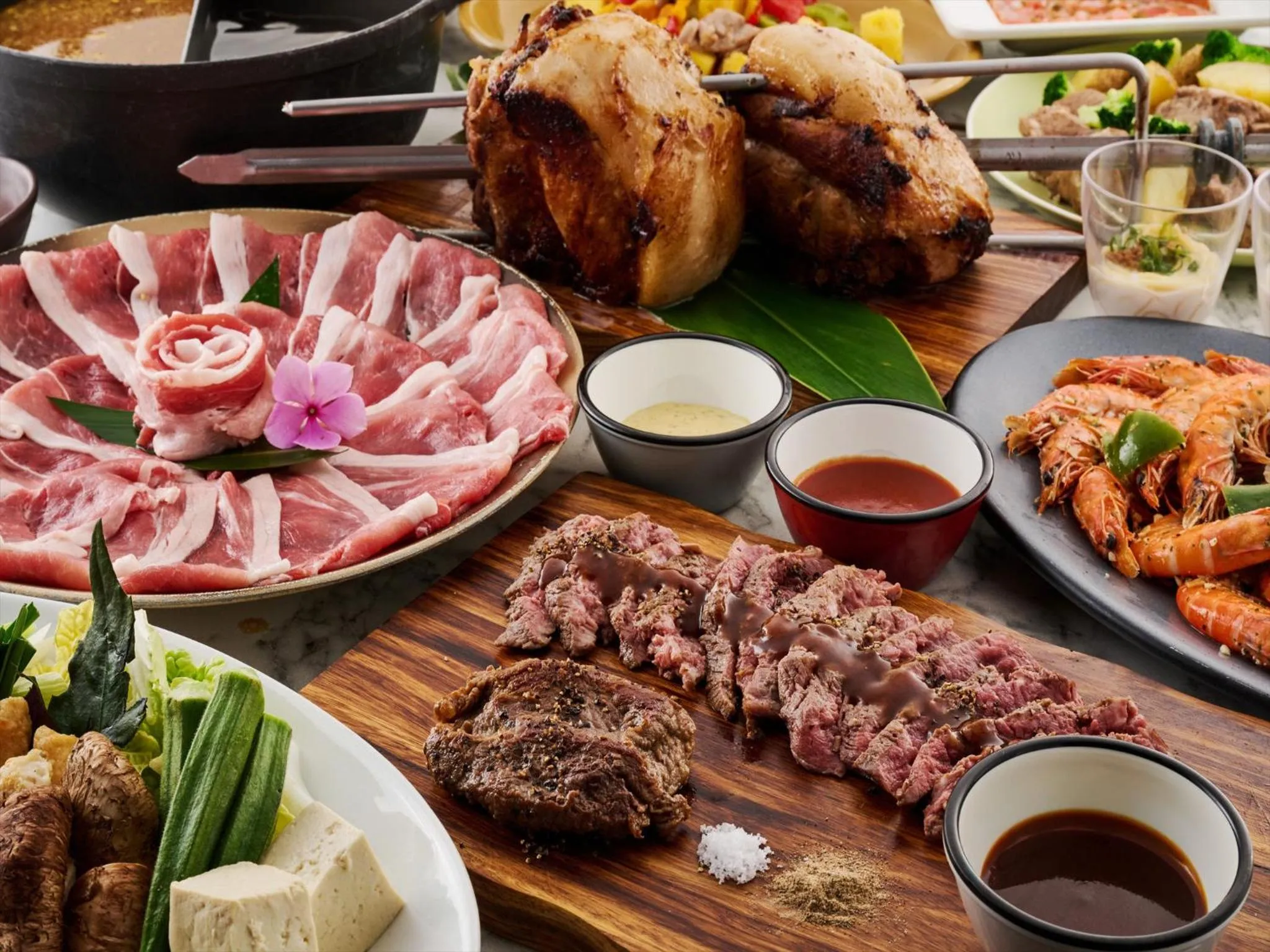 Dinner in TWIN LINE HOTEL YANBARU OKINAWA JAPAN Formerly Okinawa Suncoast Hotel