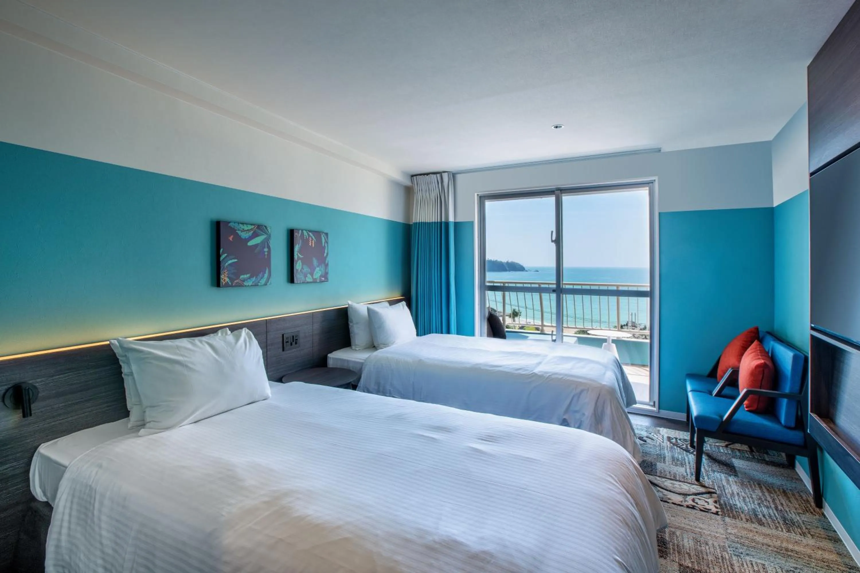 Photo of the whole room, Bed in TWIN LINE HOTEL YANBARU OKINAWA JAPAN Formerly Okinawa Suncoast Hotel