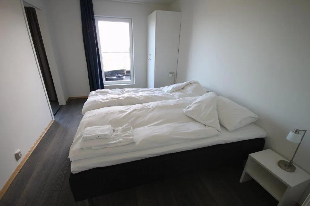 Bed in Flotmyrgården Apartment Hotel