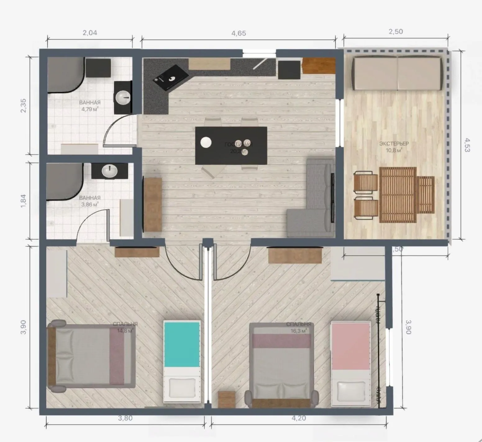 Floor plan in EllinFos Apartments