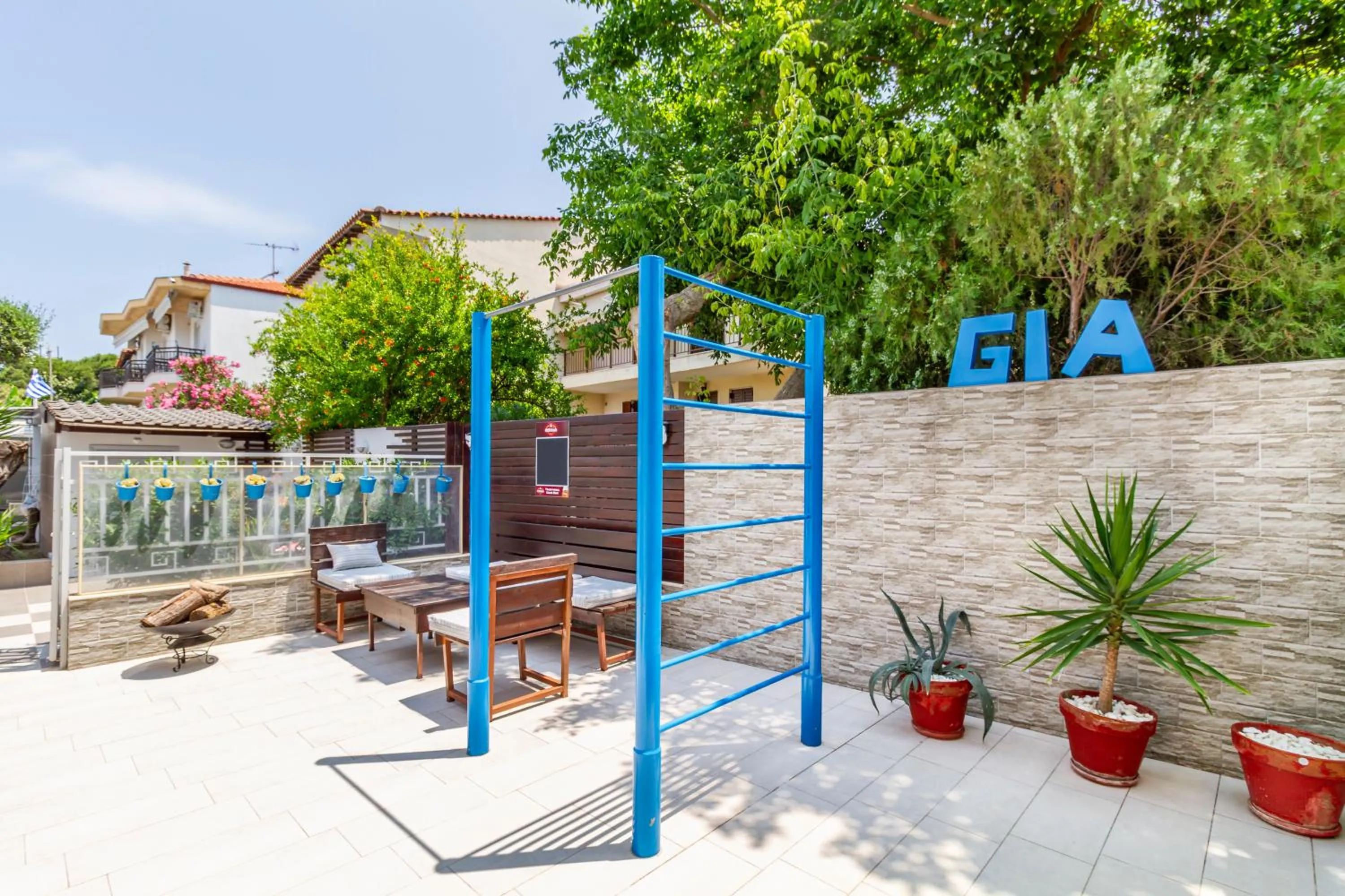 Patio in EllinFos Apartments