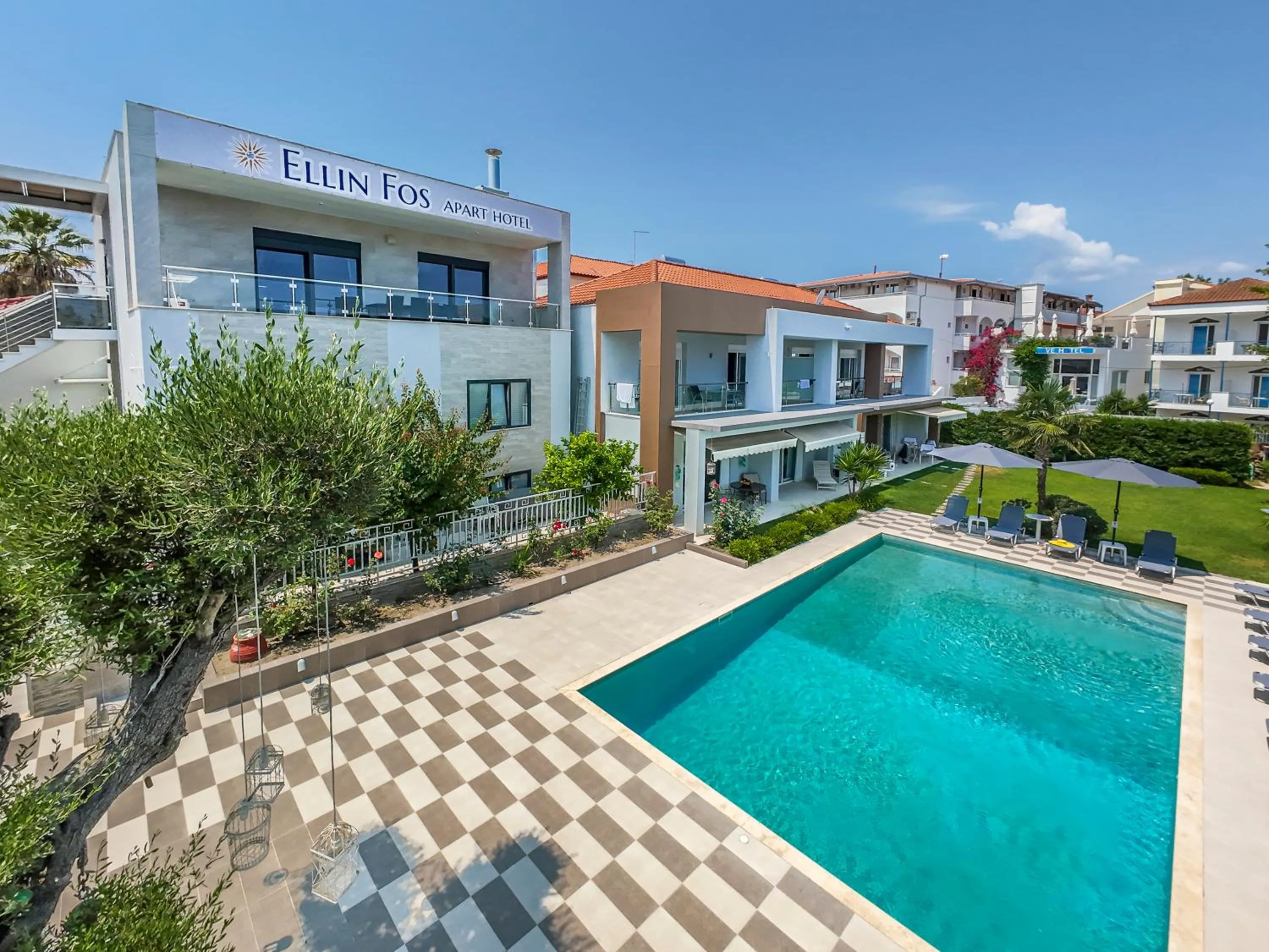 Swimming pool in EllinFos Apartments