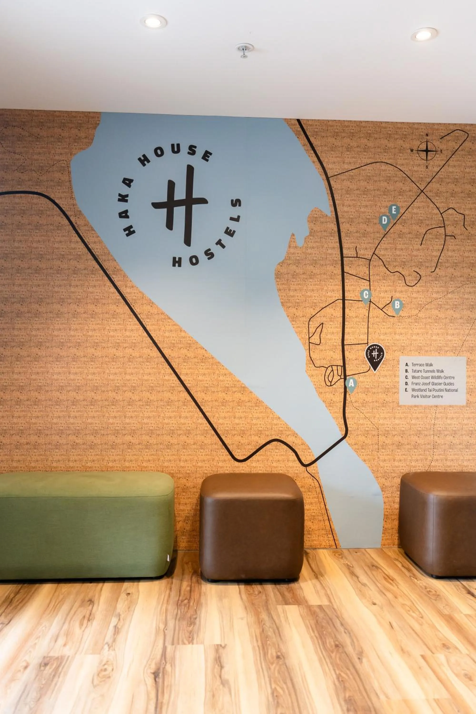 Decorative detail in Haka House Franz Josef