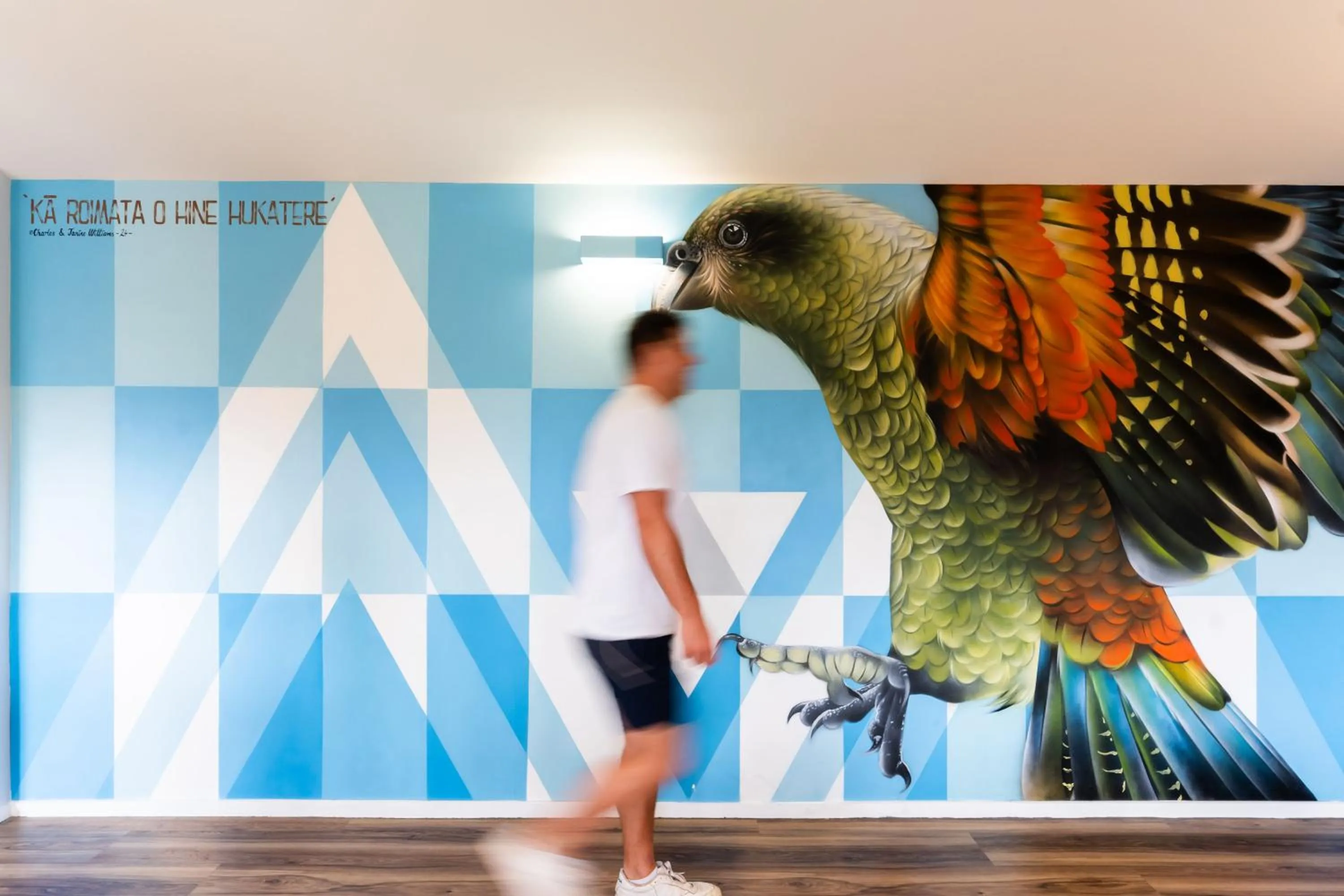 Decorative detail in Haka House Franz Josef