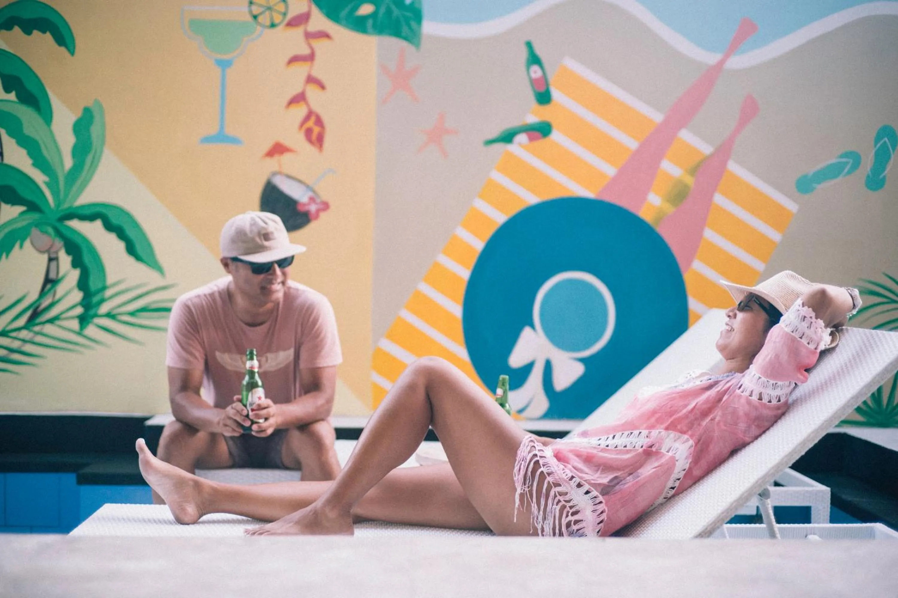 Swimming pool in Beach Hut Hostel