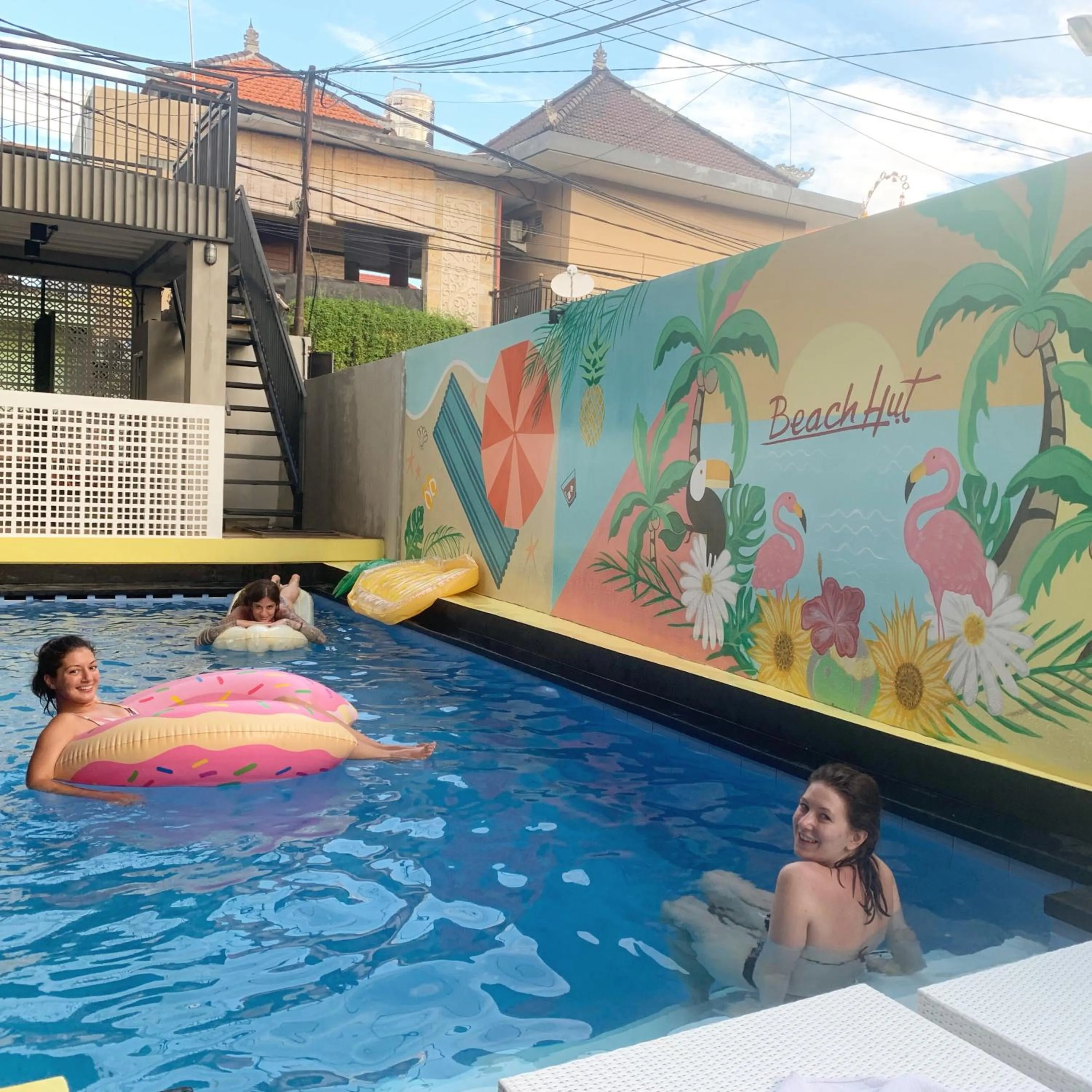 Swimming pool in Beach Hut Hostel
