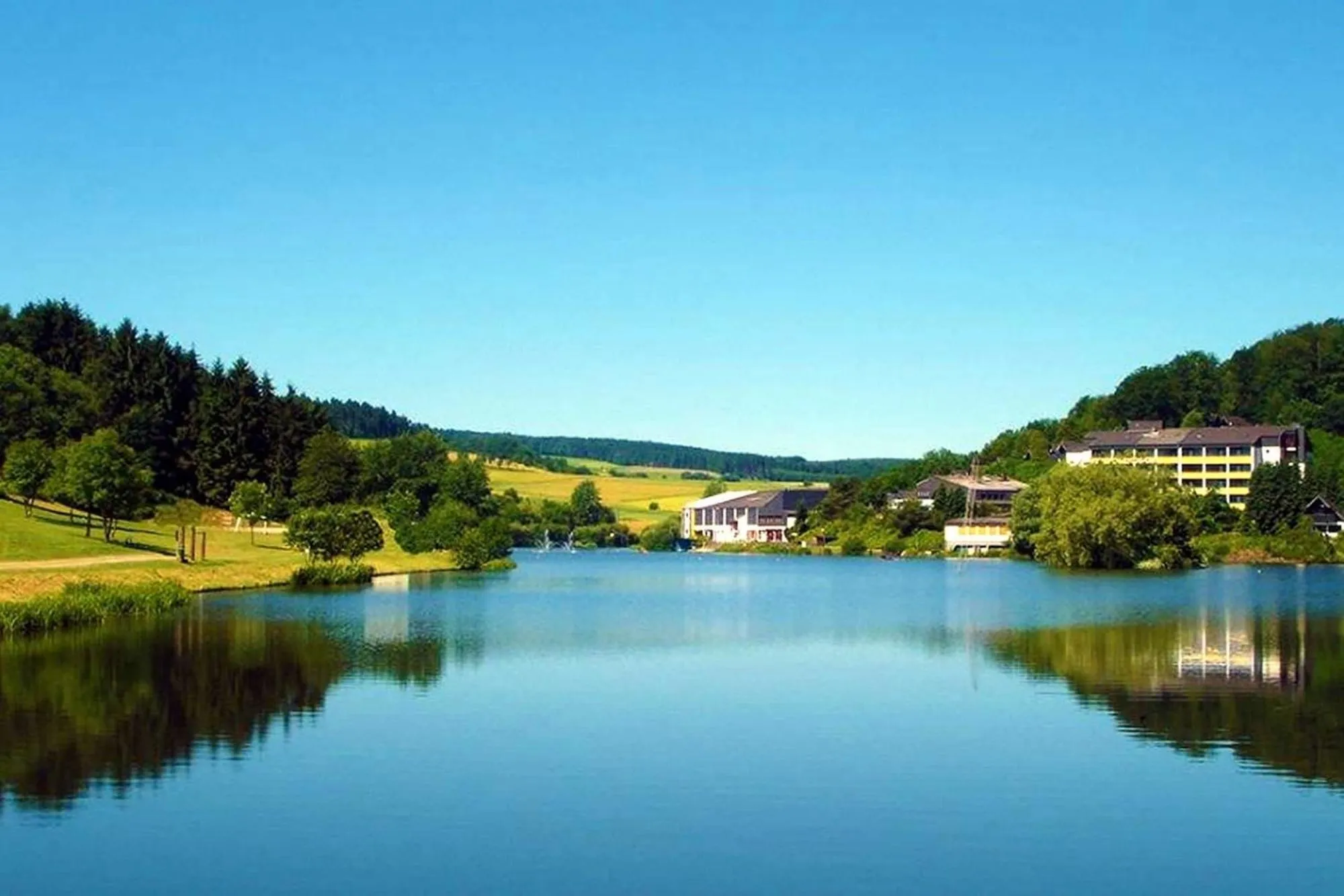 Natural landscape in Seepark Kirchheim Ferienhaus bei Diane mit Sauna