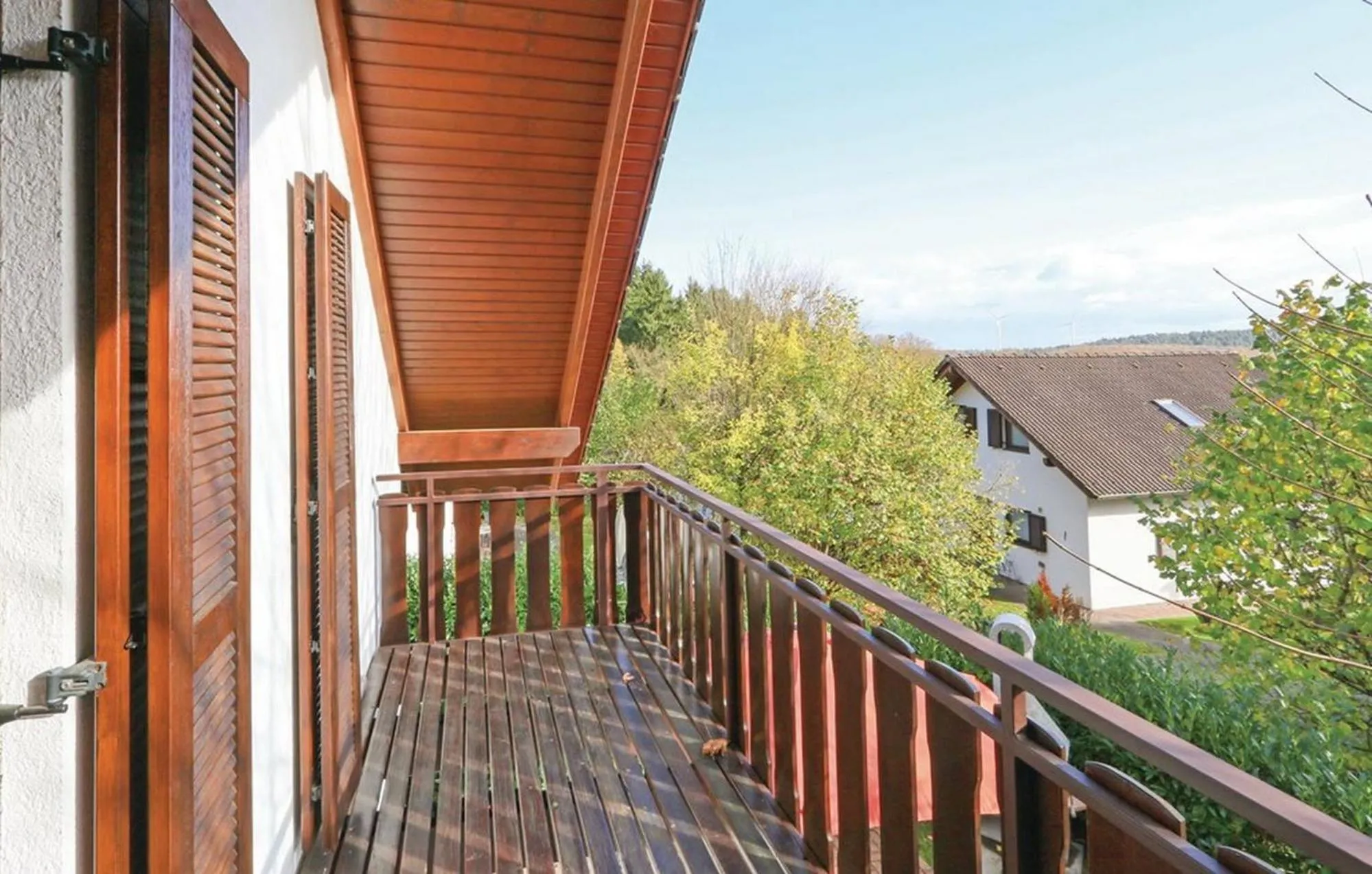 Balcony/Terrace in Seepark Kirchheim Ferienhaus bei Diane mit Sauna