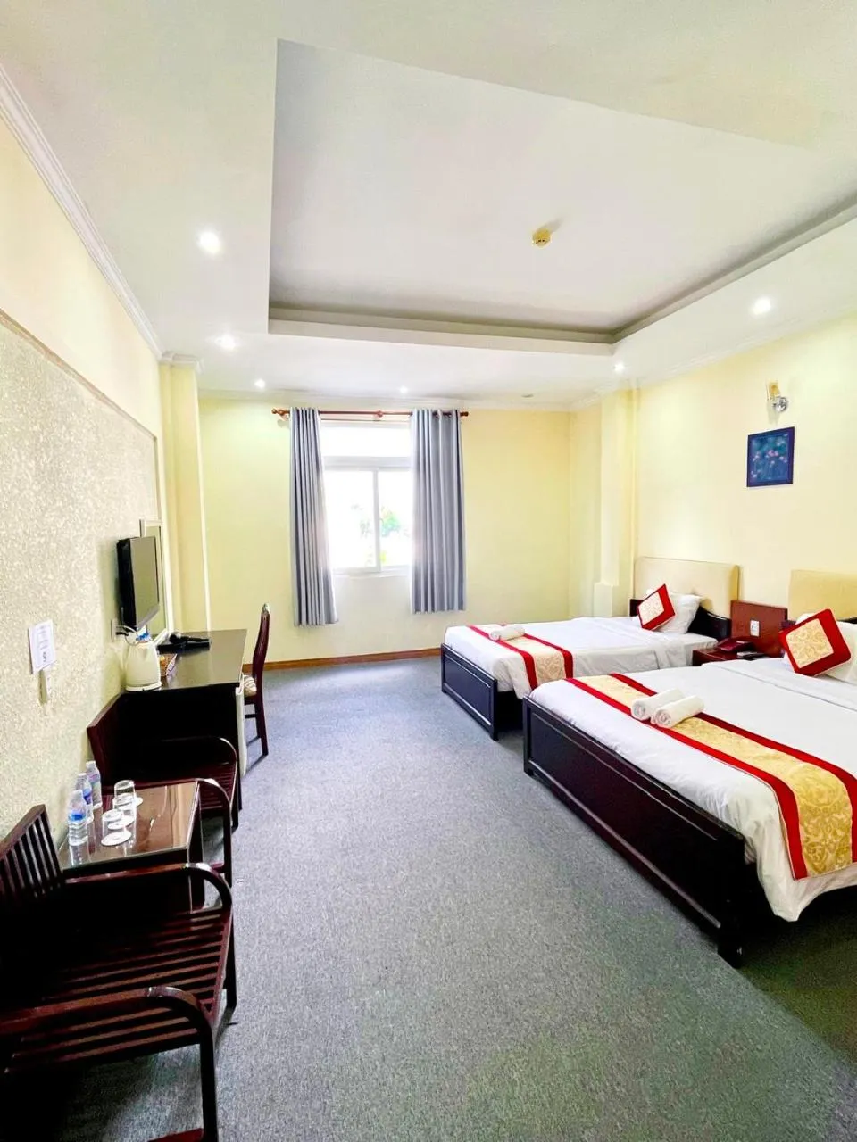 Communal lounge/ TV room, Bed in Asia Hotel Can Tho