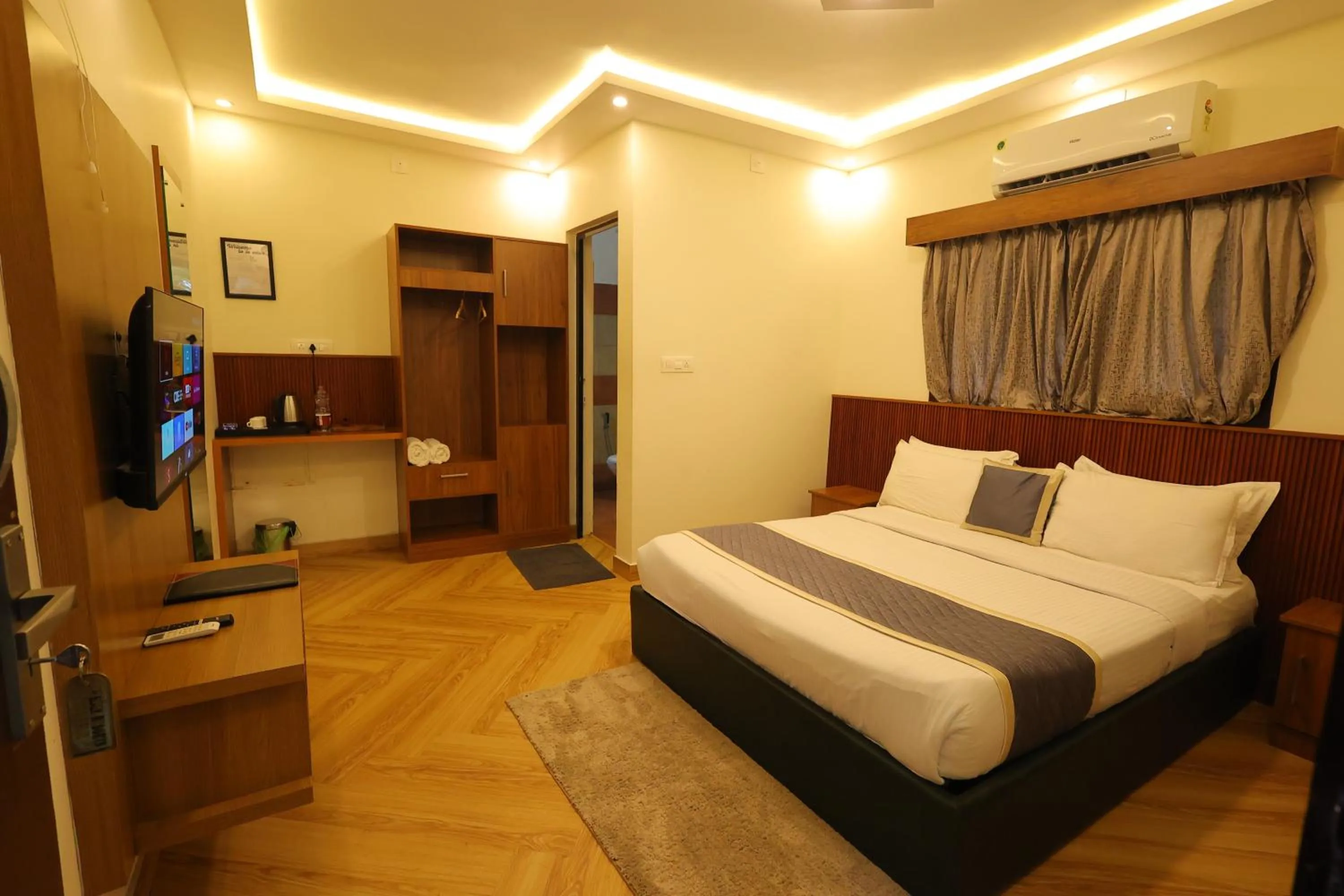 Bed in Le Eden Premium Wayanad Pool Resort