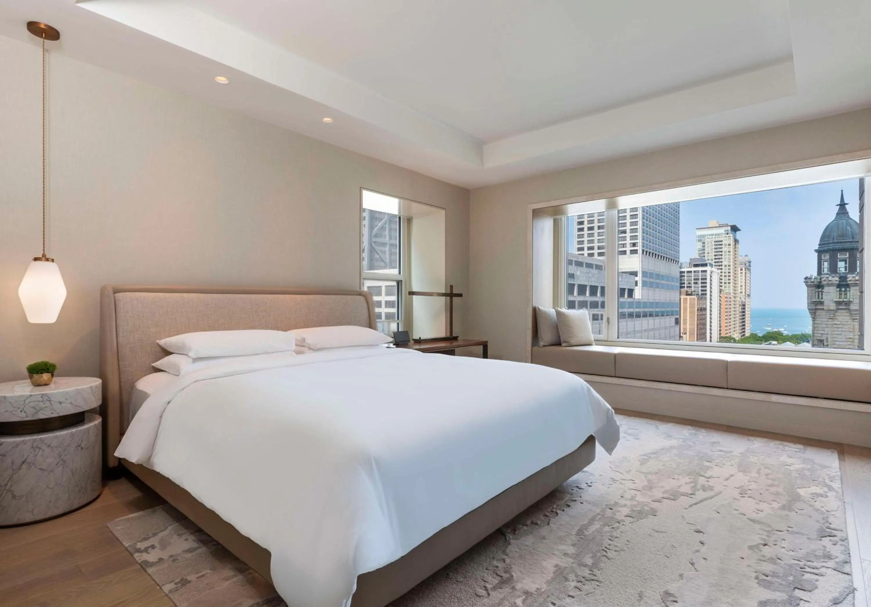 View (from property/room), Bed in Park Hyatt Chicago