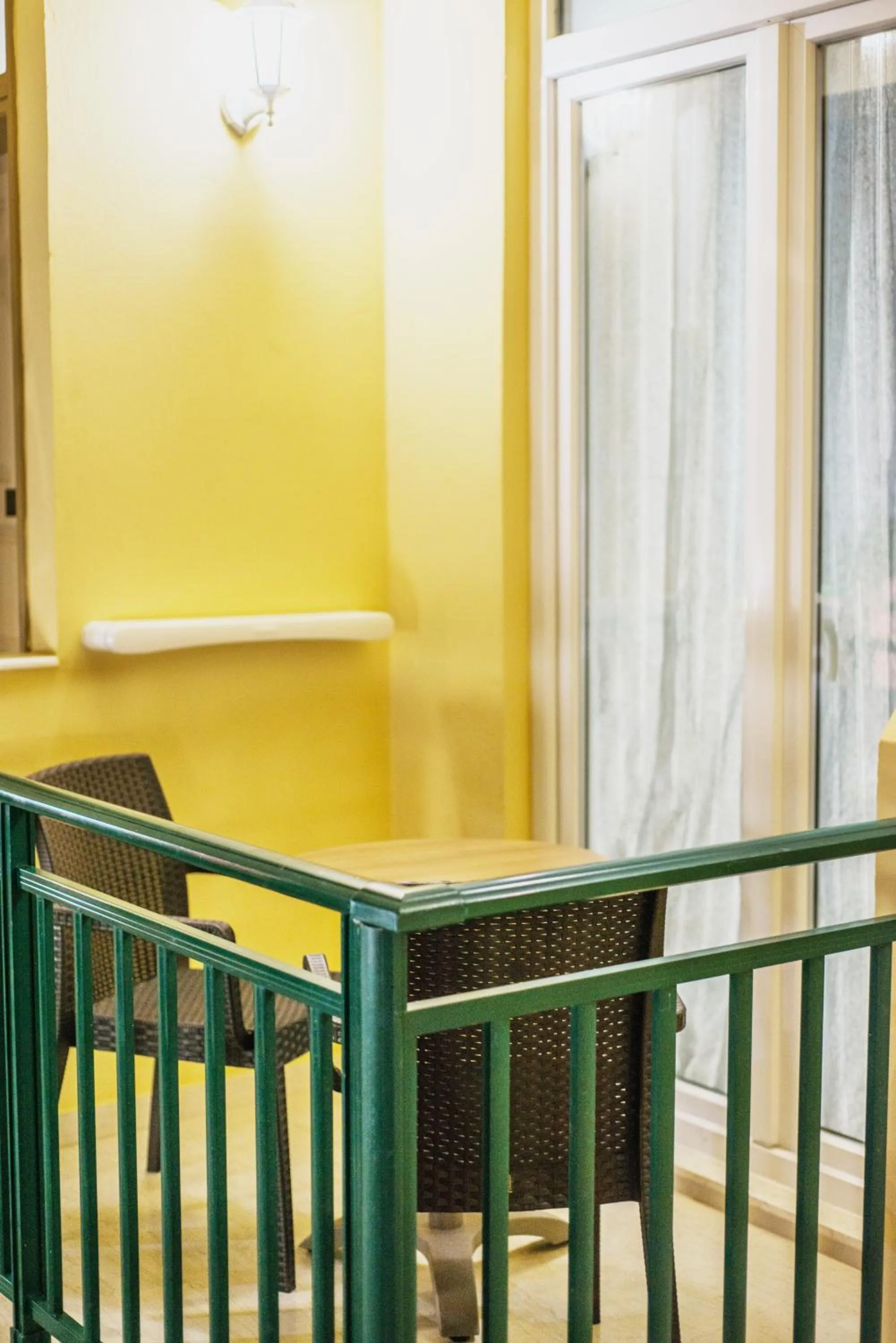 Balcony/Terrace, Bed in Stefania Studios by Estia