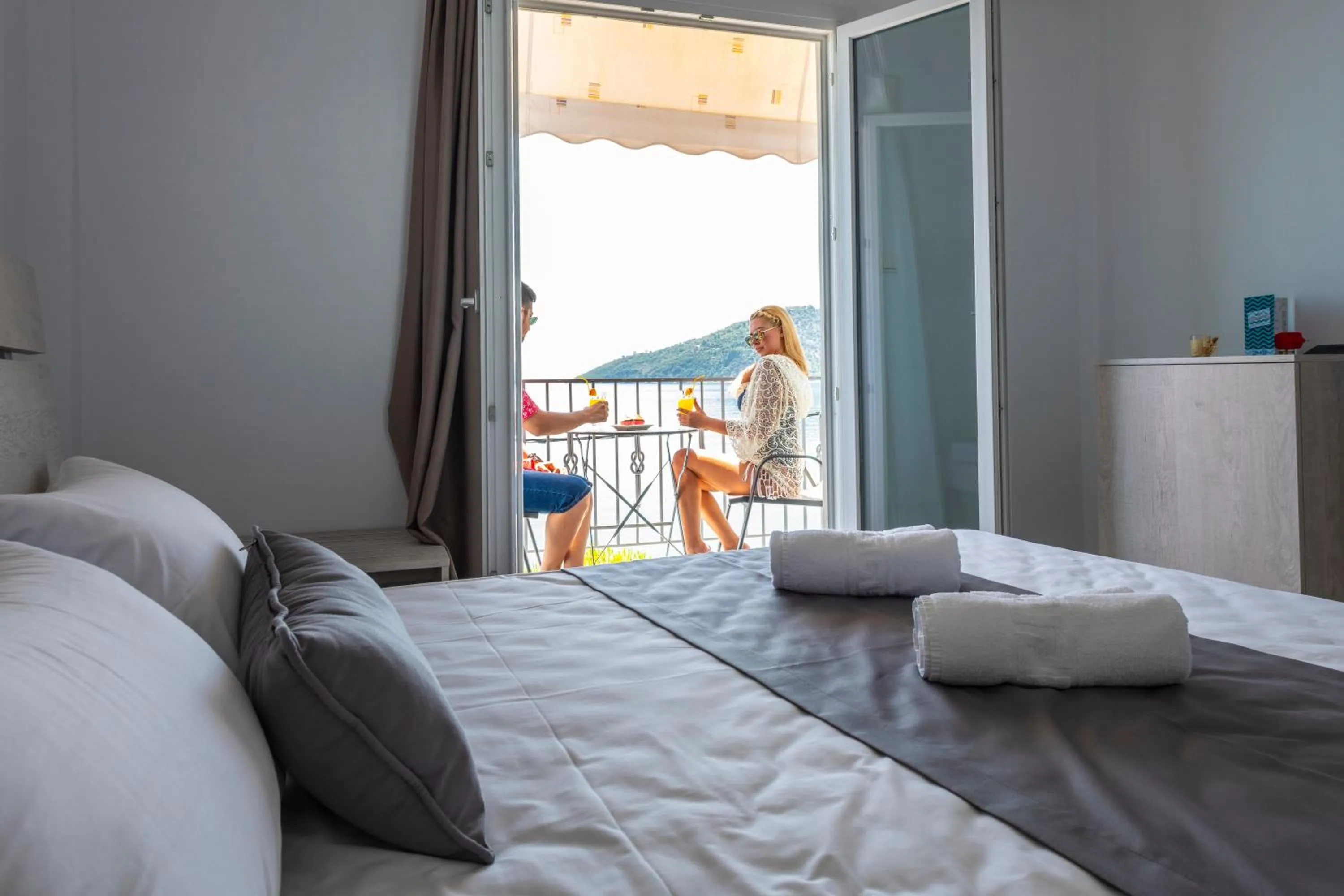 Balcony/Terrace, Bed in Paraskevas Boutique Hotel