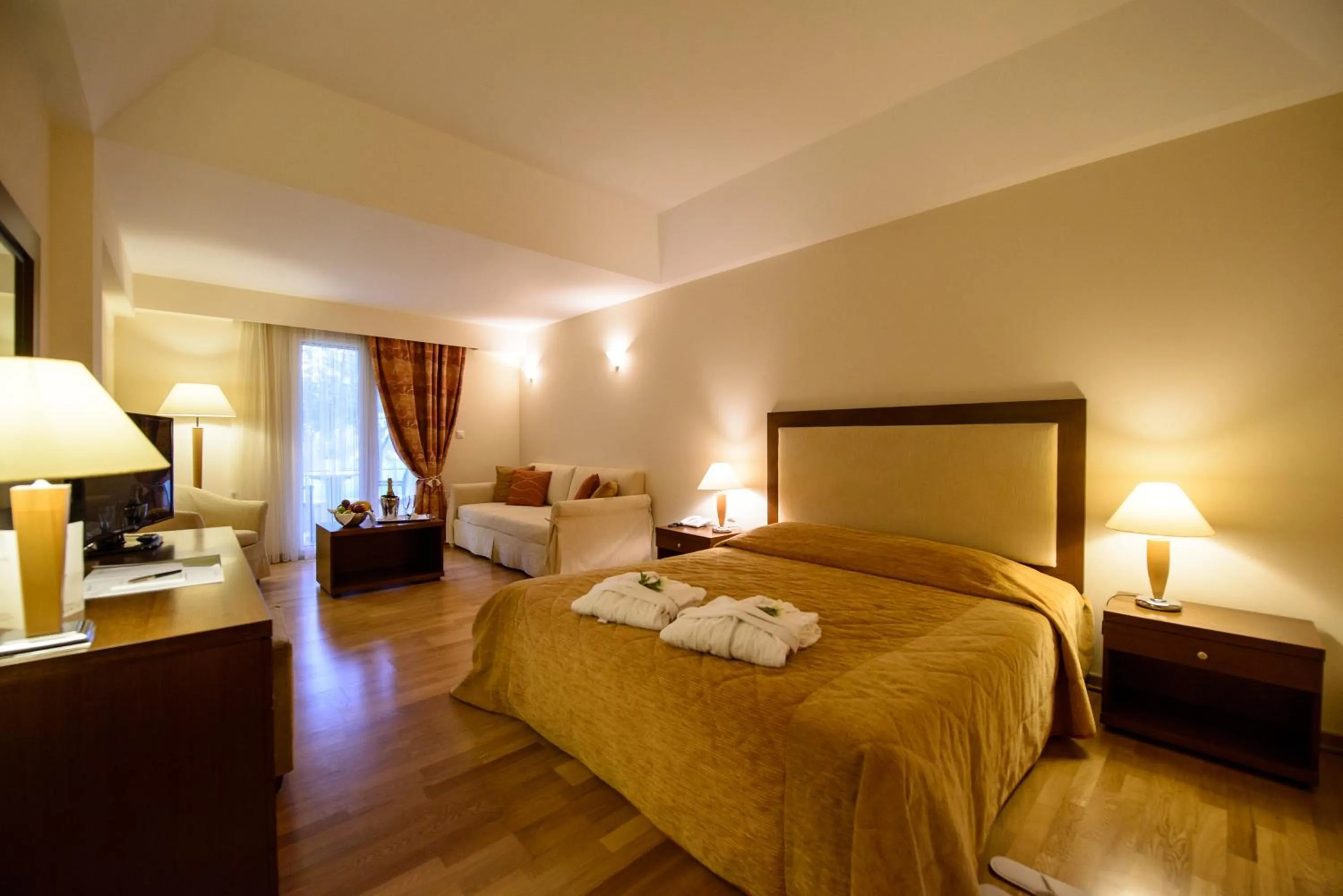 Bed in Olympion Asty Hotel