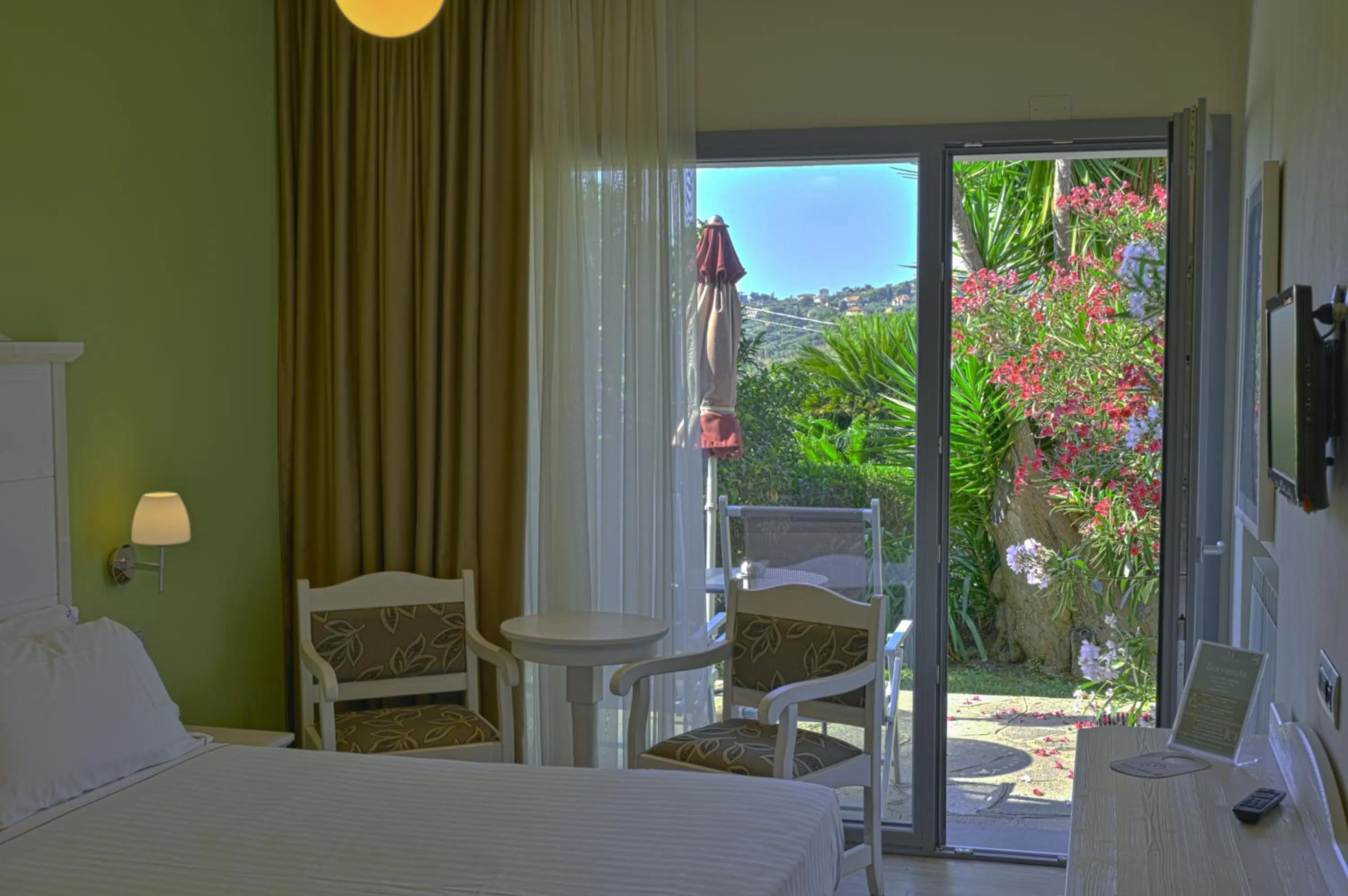 View (from property/room), Bed in Hotel Liliana Diano Marina