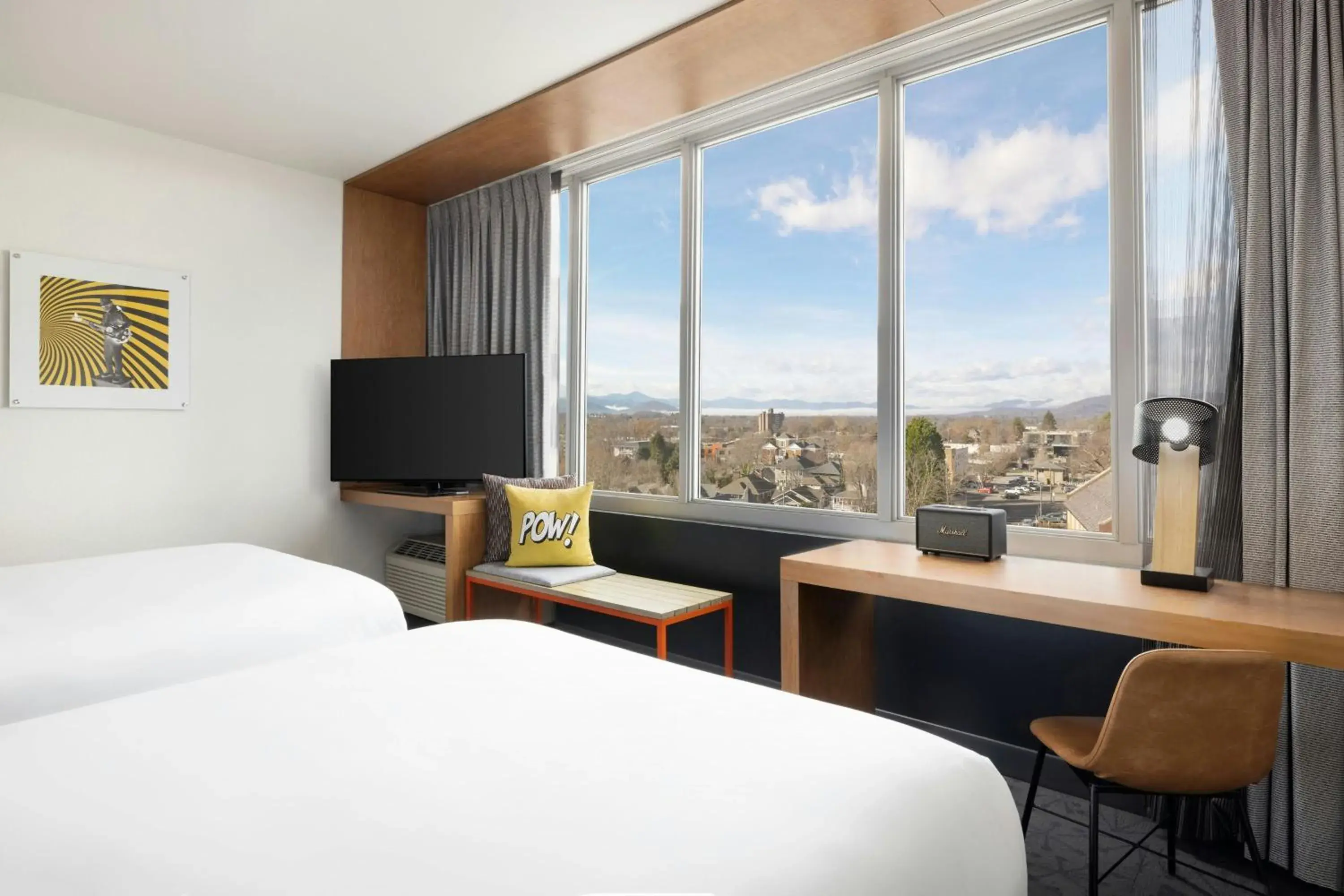 Queen Room with Two Queen Beds, Mountain view in Aloft Asheville Downtown Queen Room with Two Queen Beds, Mountain view in Aloft Asheville Downtown