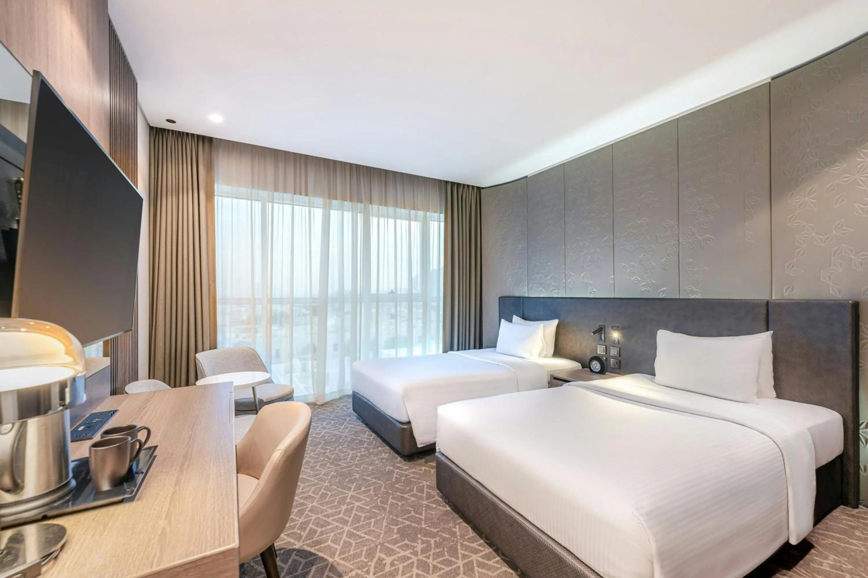 Lounge or bar, Bed in Courtyard by Marriott Dubai, Al Barsha