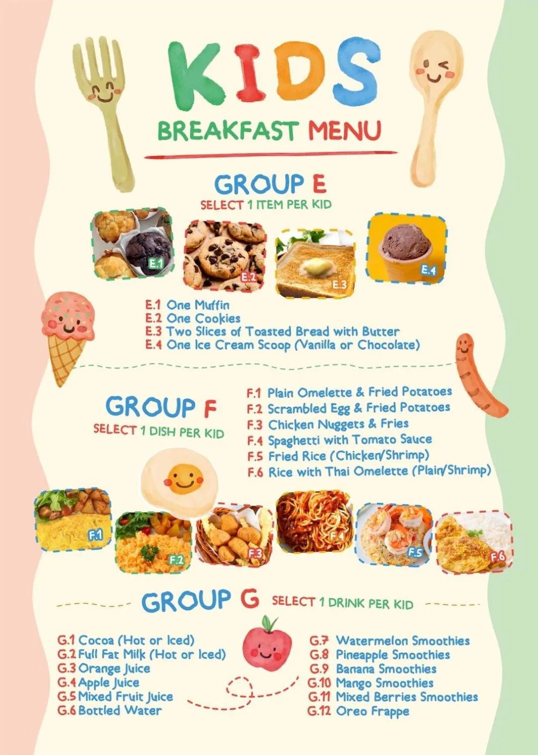 Food and drinks in The Kiri Villas Resort