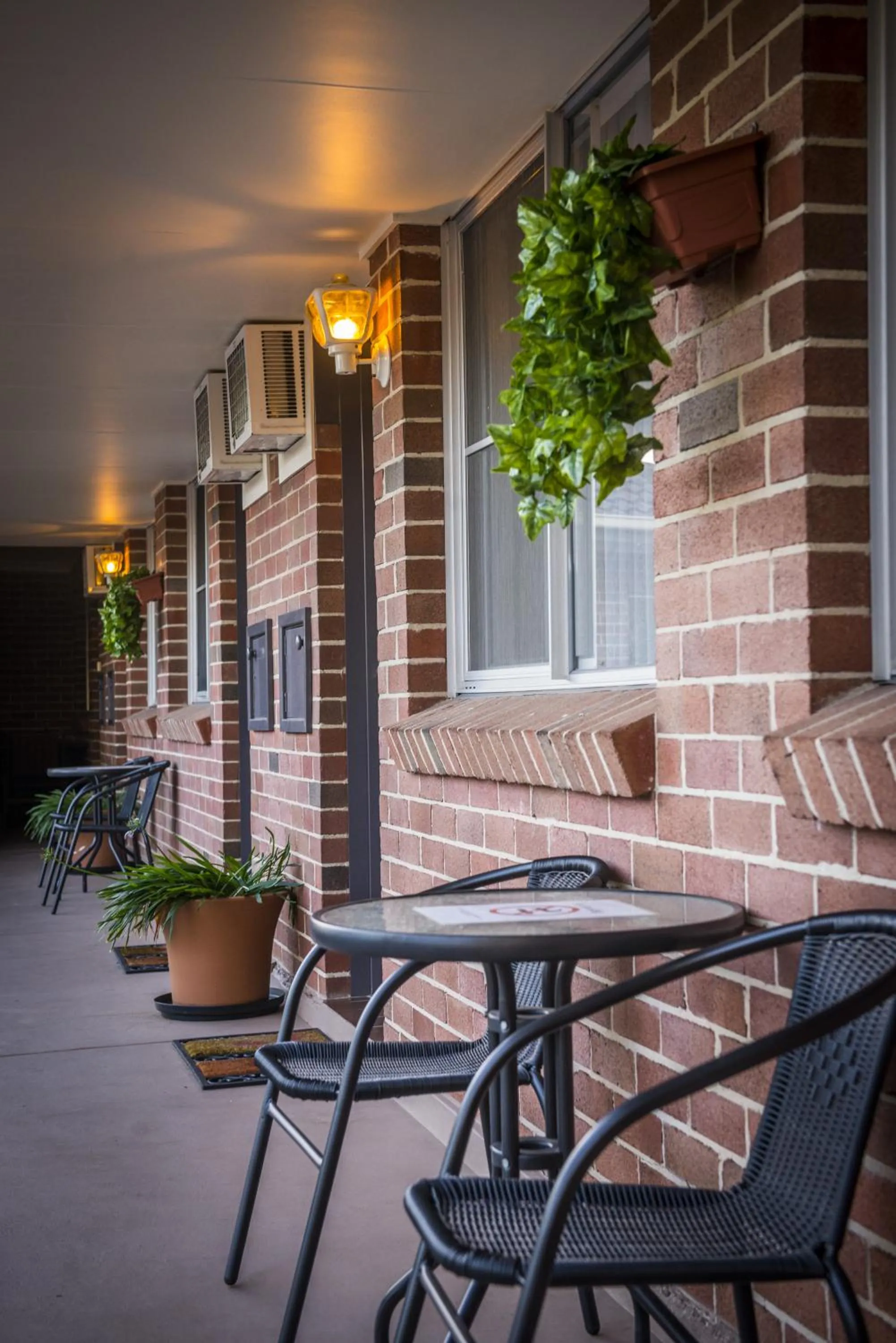 Patio in Pleasant Way River Lodge