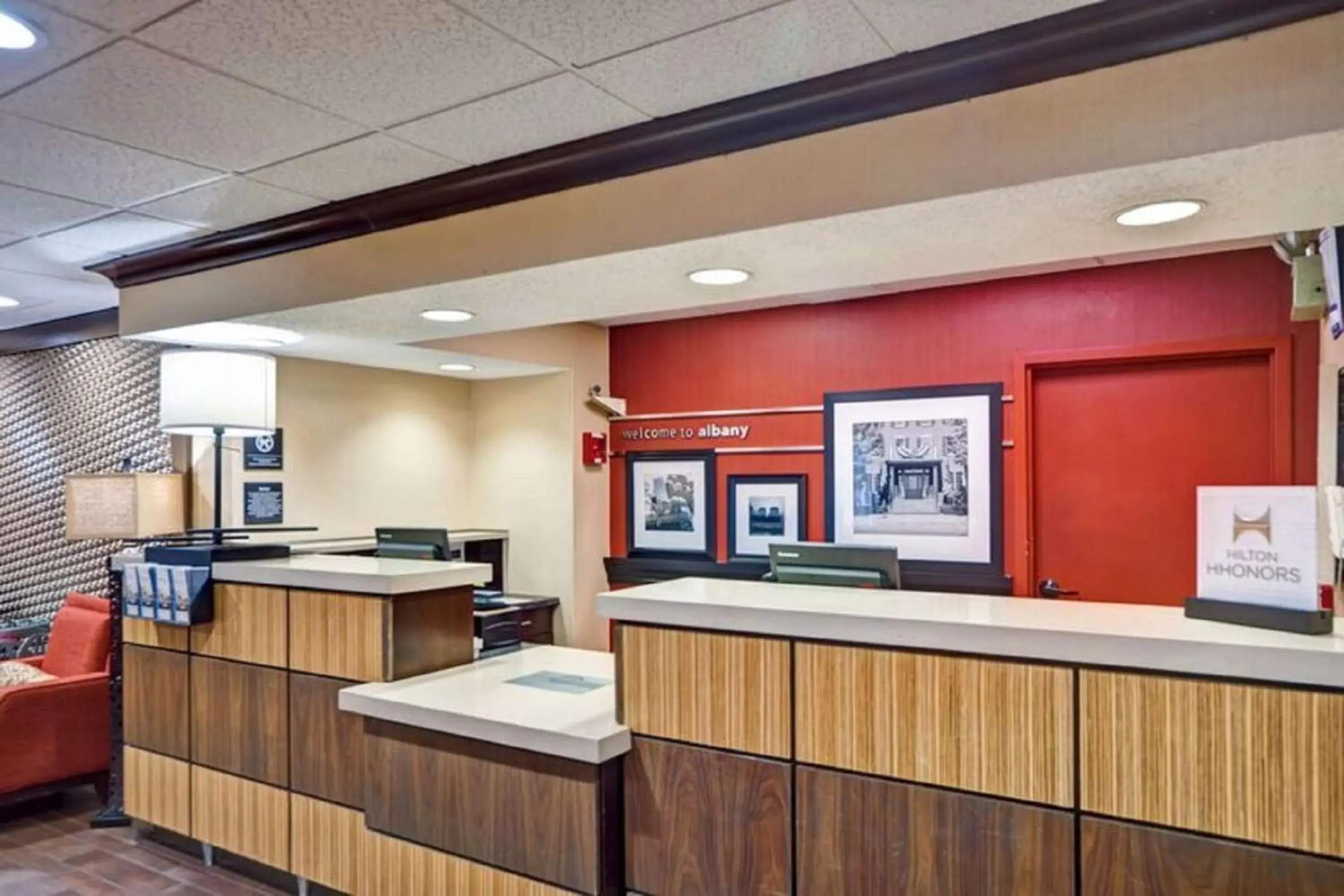 Lobby or reception in Hampton Inn Albany-Wolf Road Lobby or reception in Hampton Inn Albany-Wolf Road