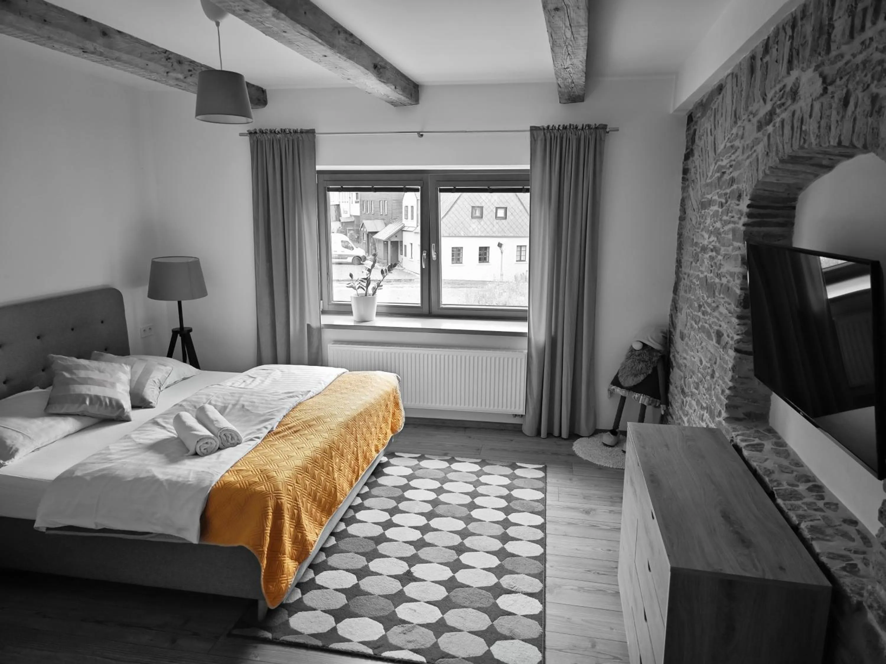 Living room, Bed in APARTMÁNY 91 Boží Dar