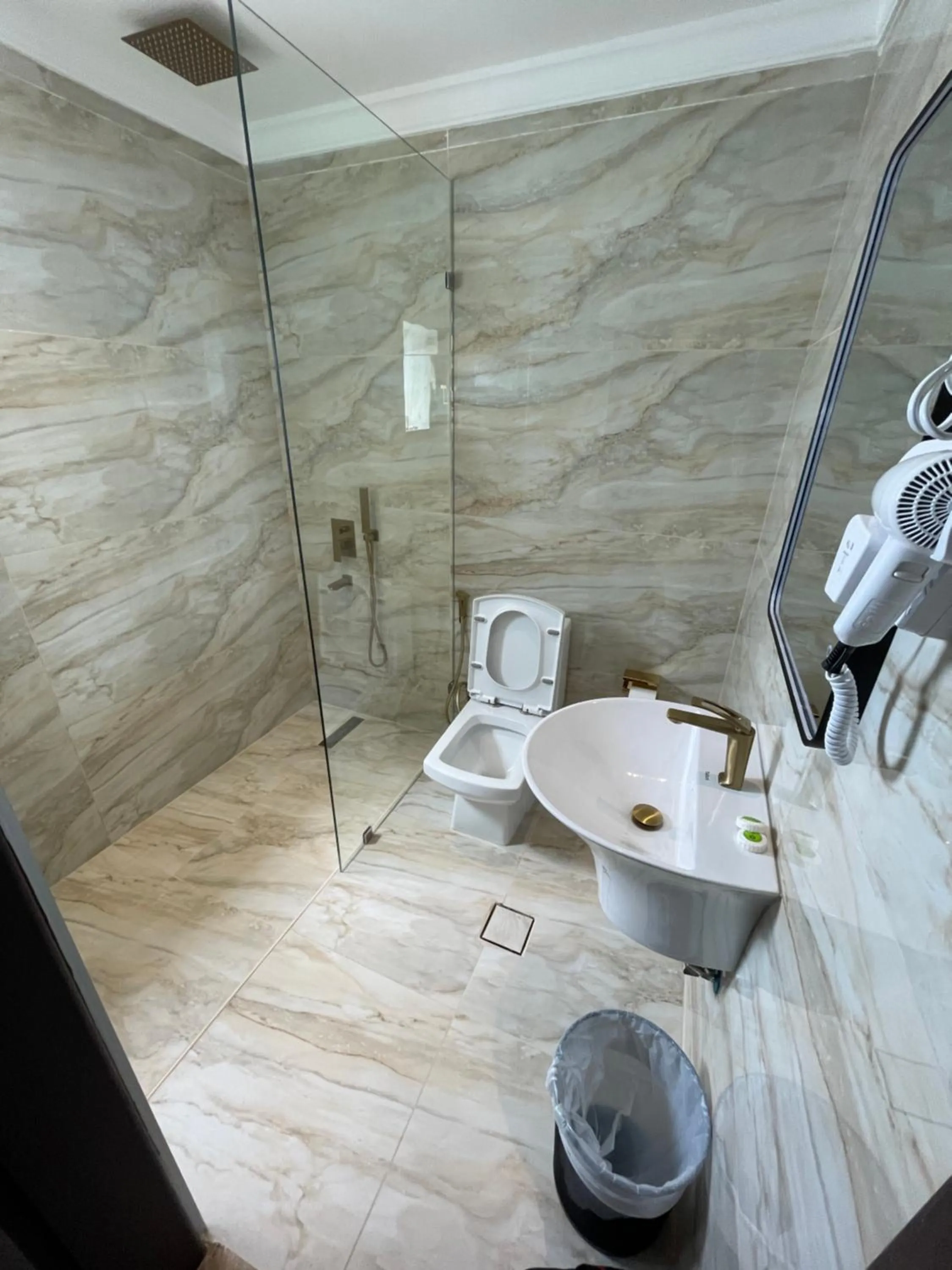 Toilet in Terrace Furnished Apartments- Salmiya