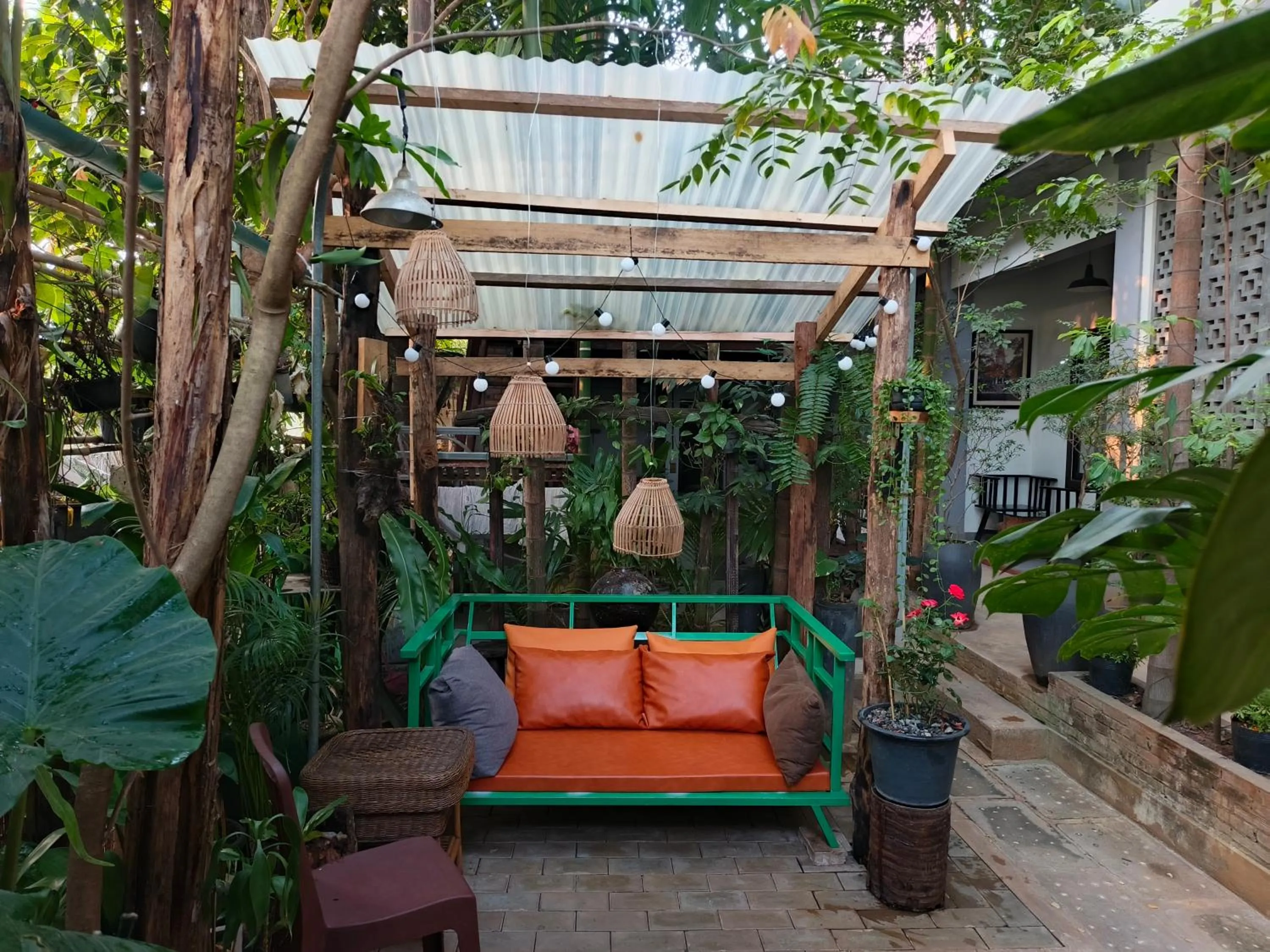 Seating area in Green Stay Village