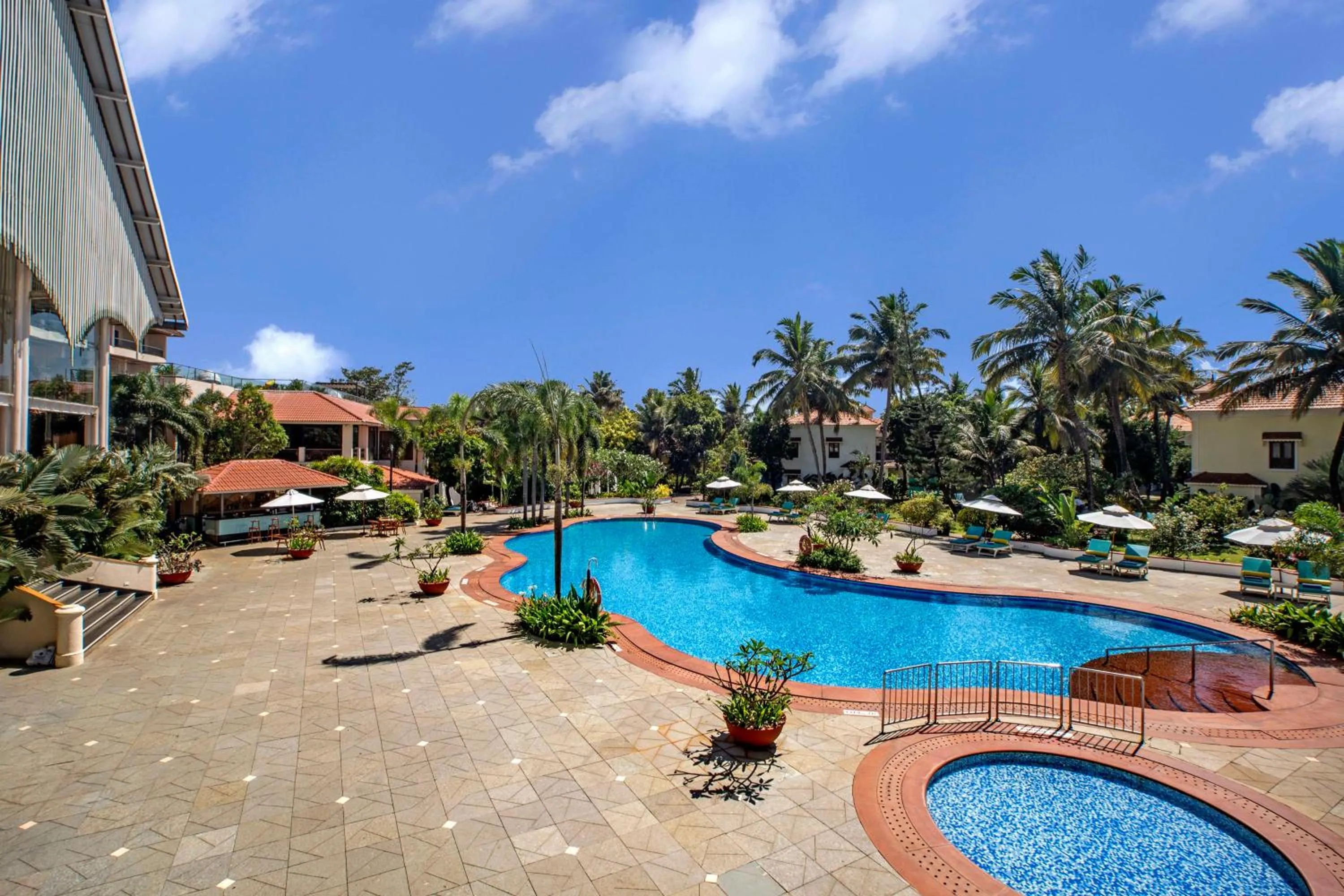 Pool view in Radisson Blu Resort, Goa